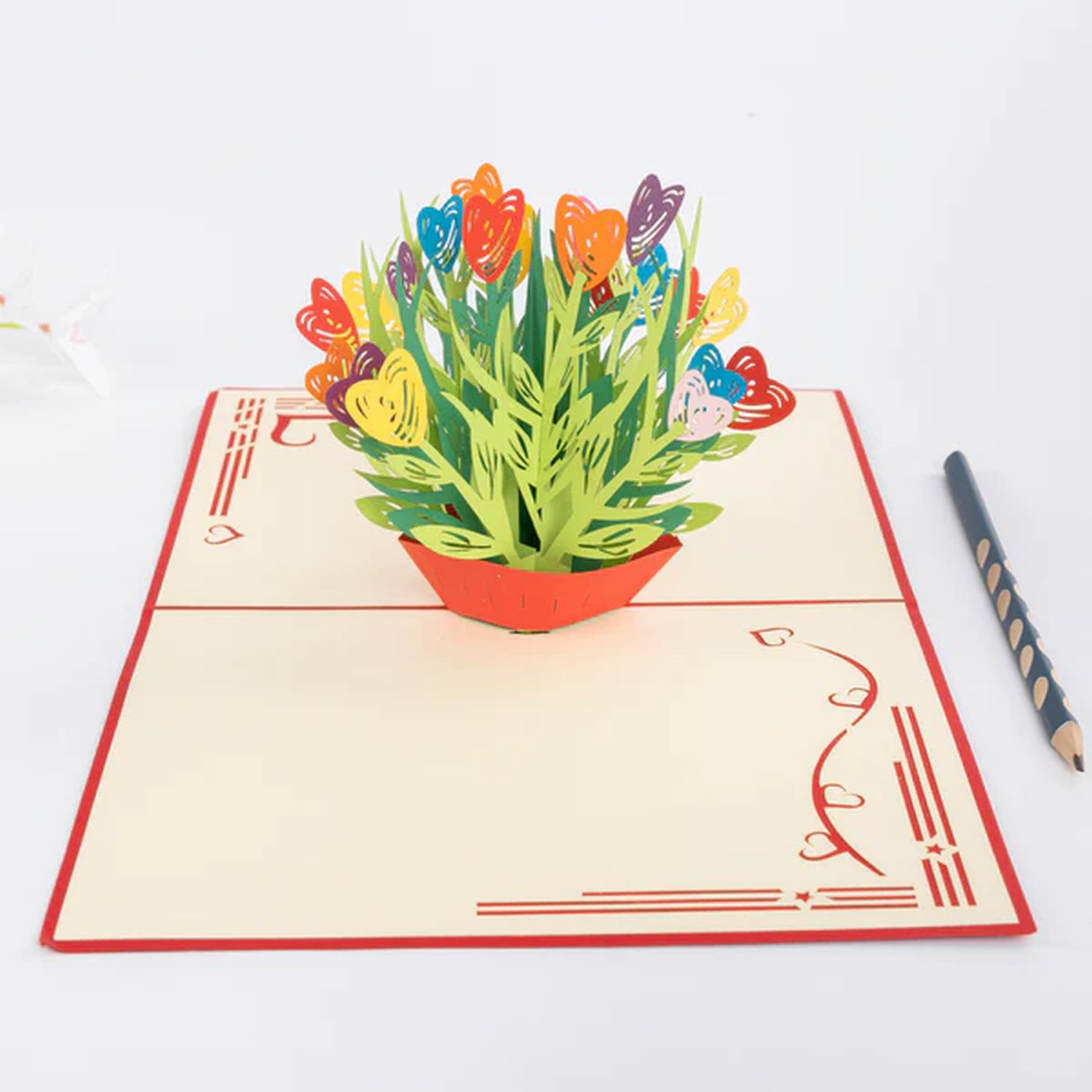 Roses without Thorns: Pop-Up Card – Flower Hearts Product Image 1 of 4