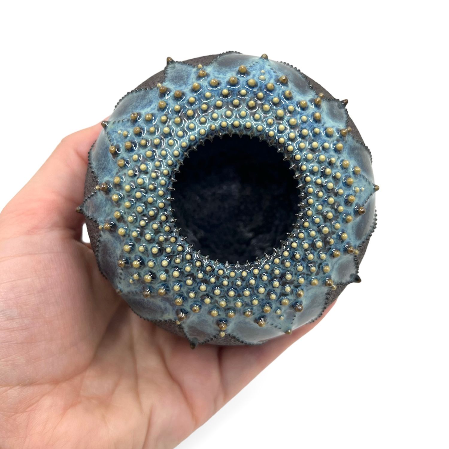 Zara Gardner: Black & Turquoise Urchin Sculpture Product Image 2 of 2