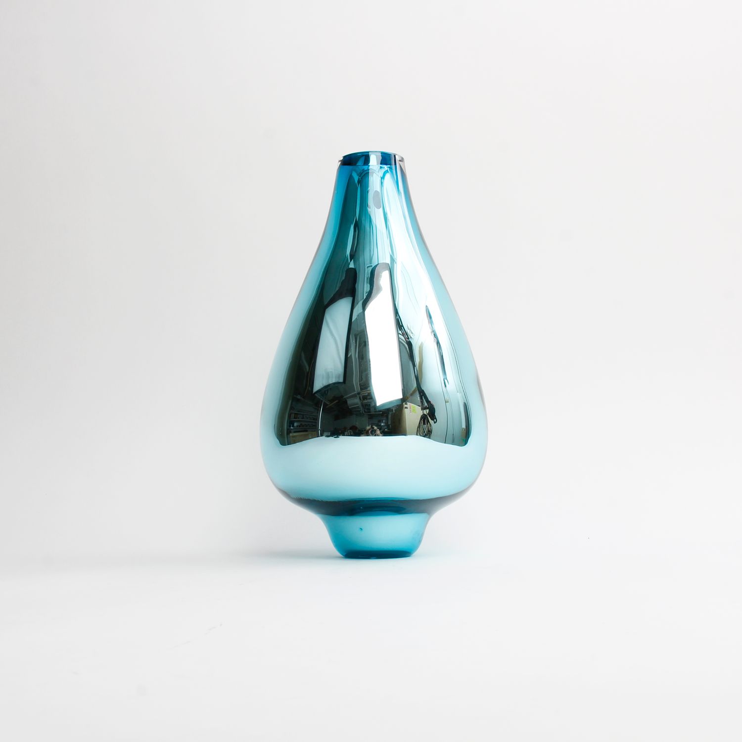 Soffi Studio: Medium Aqua Mirror Vase Product Image 1 of 1