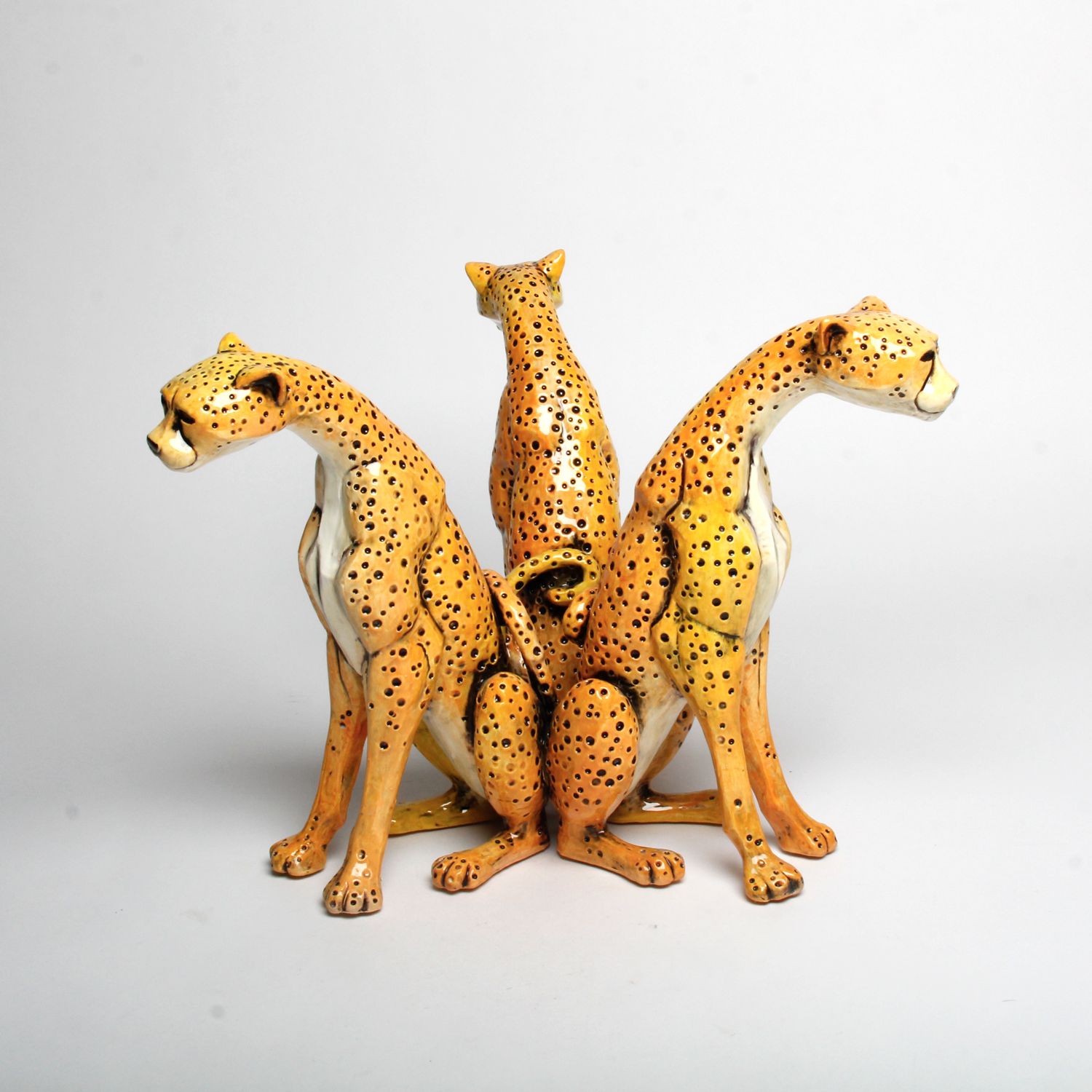 DaNisha Sculpture: Triple Cheetah Bowl Product Image 7 of 7