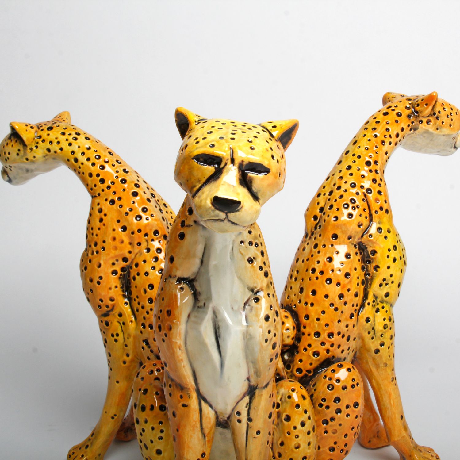 DaNisha Sculpture: Triple Cheetah Bowl Product Image 5 of 7