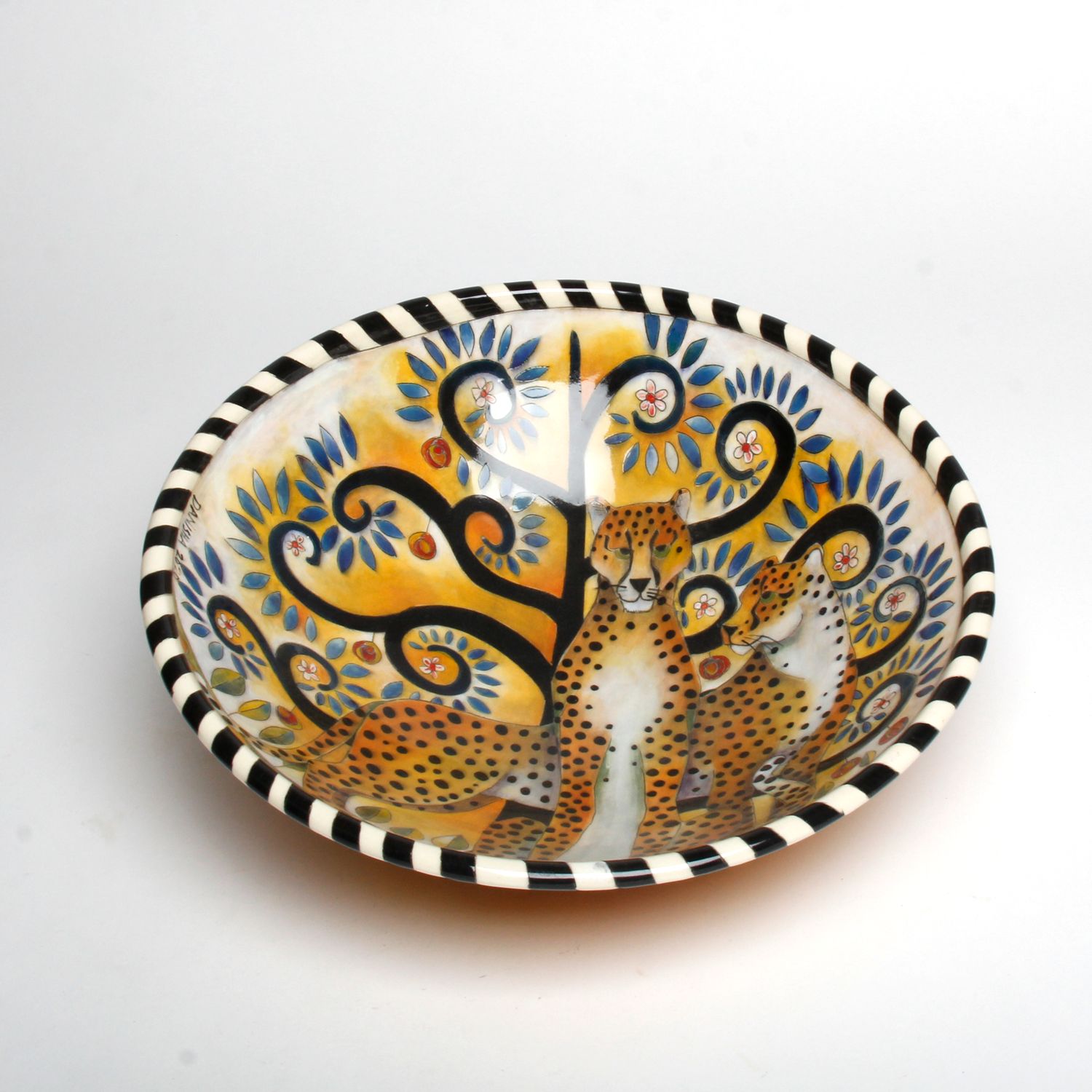 DaNisha Sculpture: Triple Cheetah Bowl Product Image 3 of 7