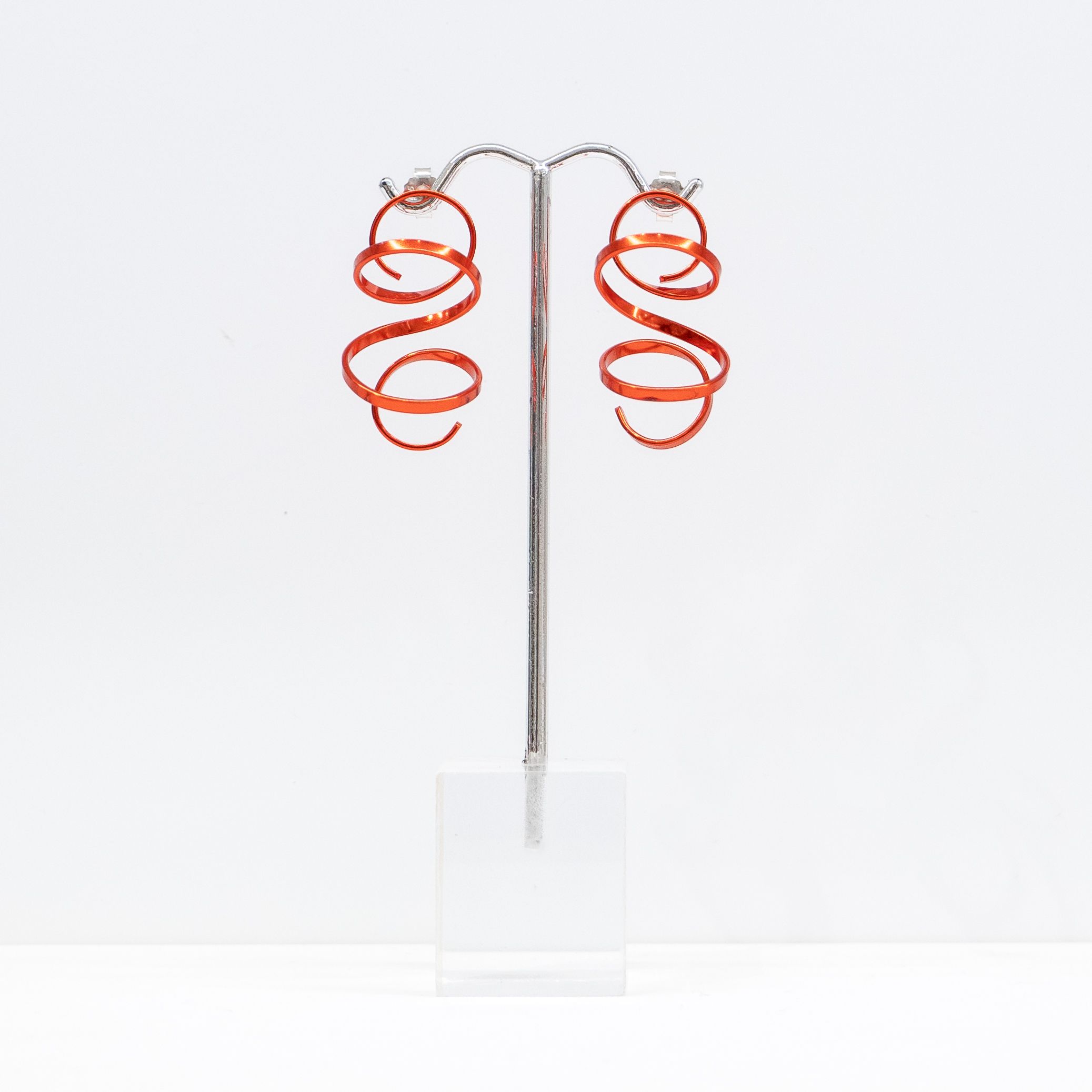 Eunice Lin Designs: Medium Spiral Earrings in Red Product Image 1 of 3