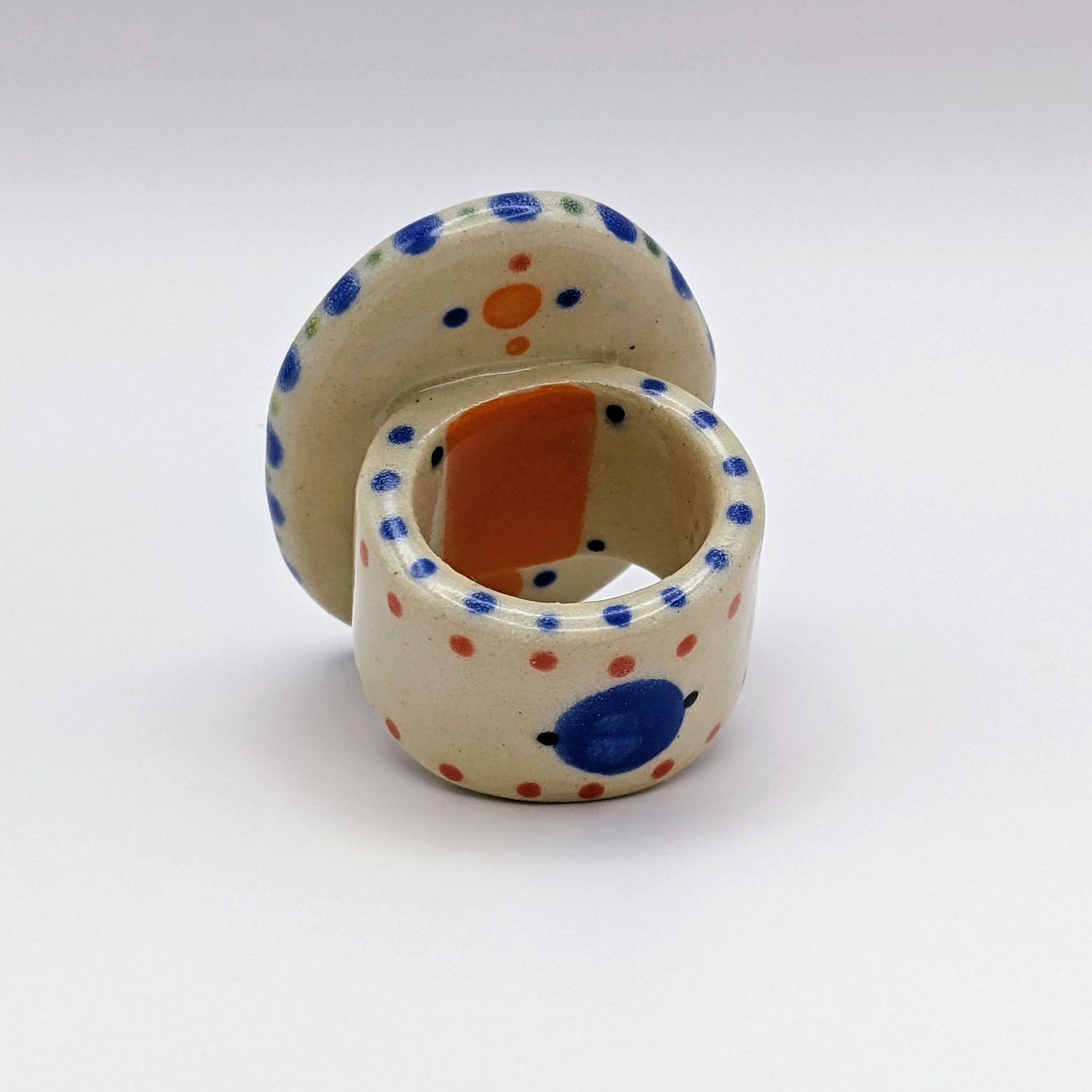 Here and Here: Blue Dot Ceramic Ring – Medium Product Image 2 of 2