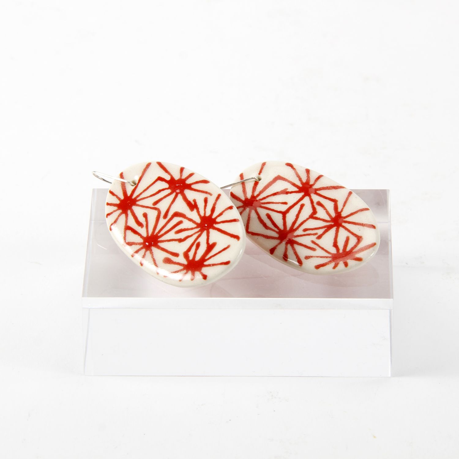 Here and Here: Disc Earrings with Fireworks Product Image 2 of 2