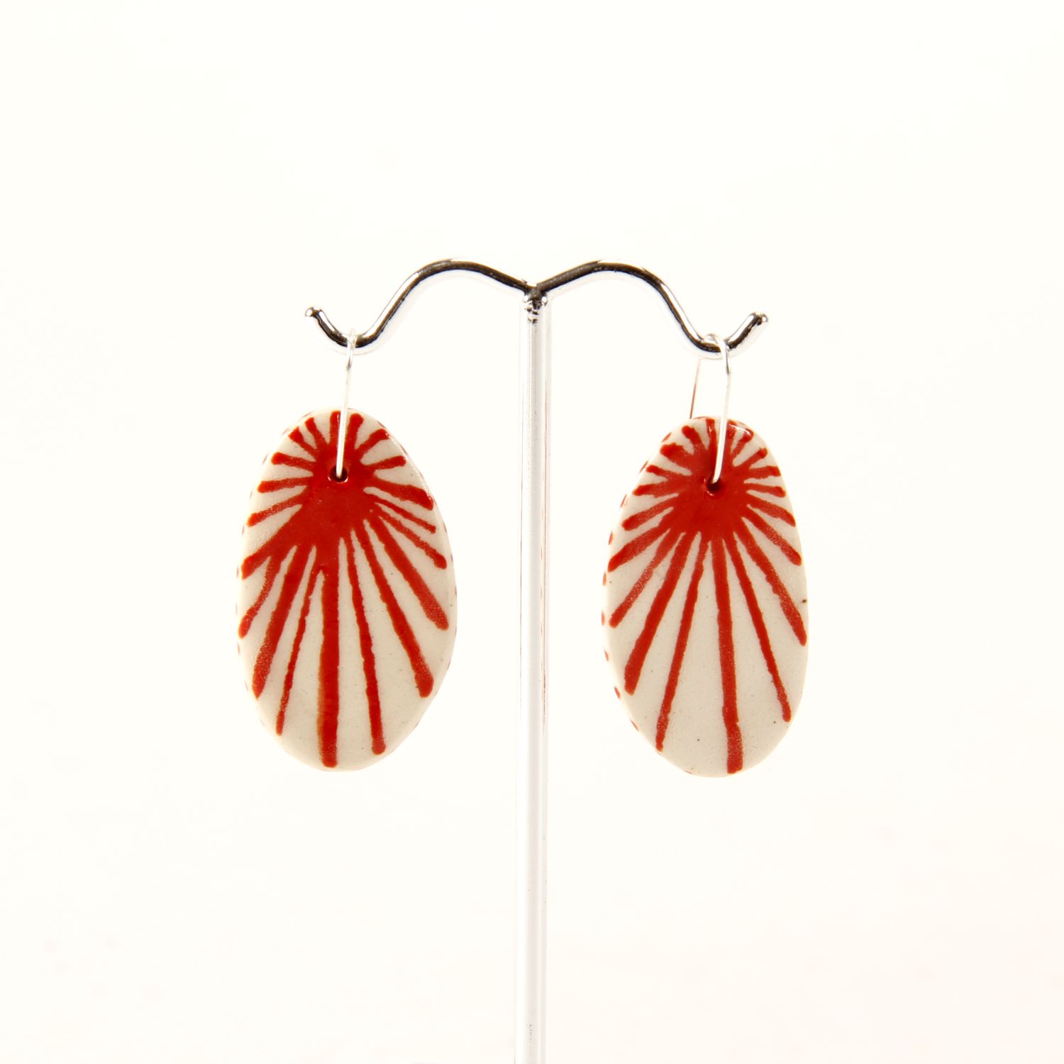 Here and Here: Medium Disc Earrings with Radiating Lines Product Image 1 of 2