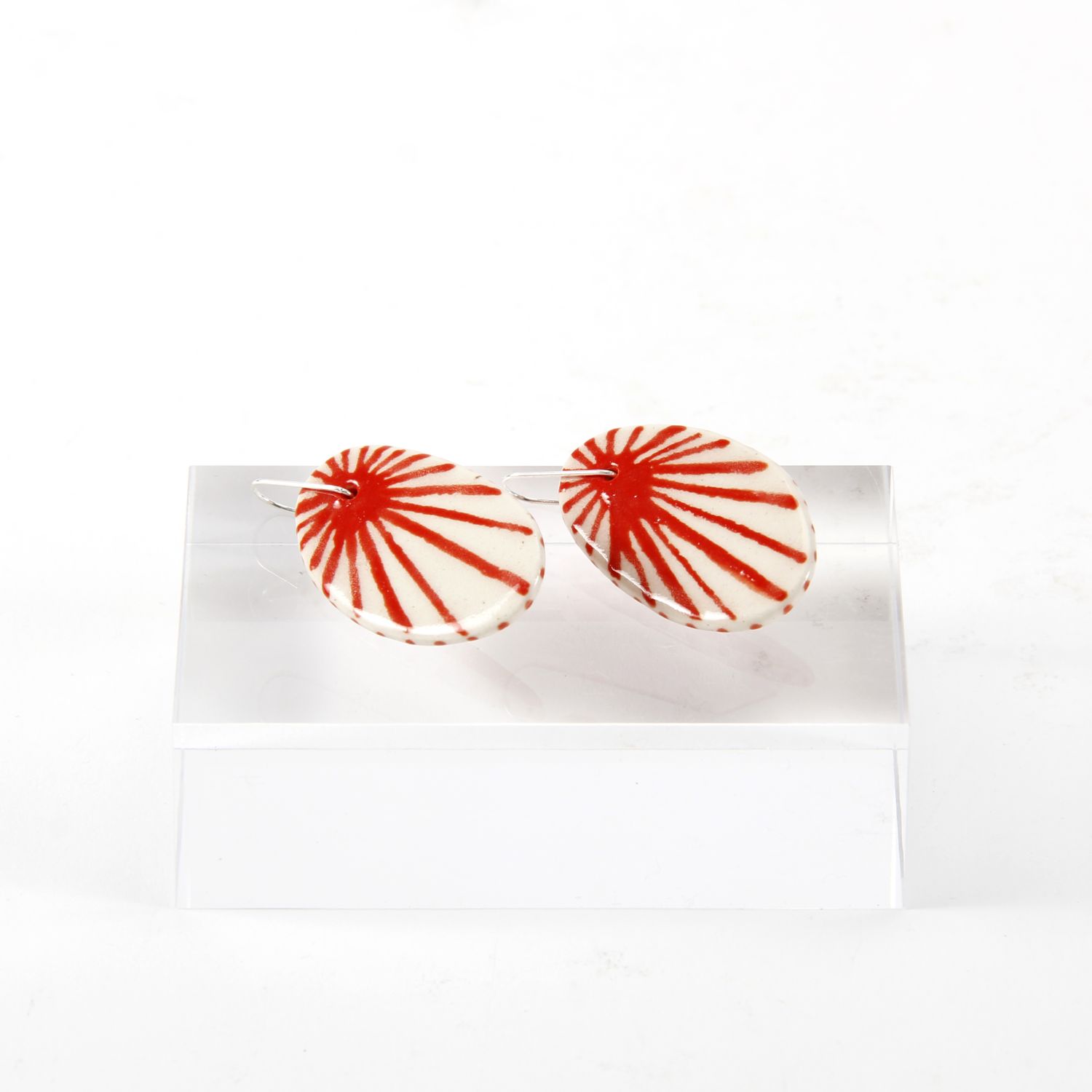 Here and Here: Medium Disc Earrings with Radiating Lines Product Image 2 of 2