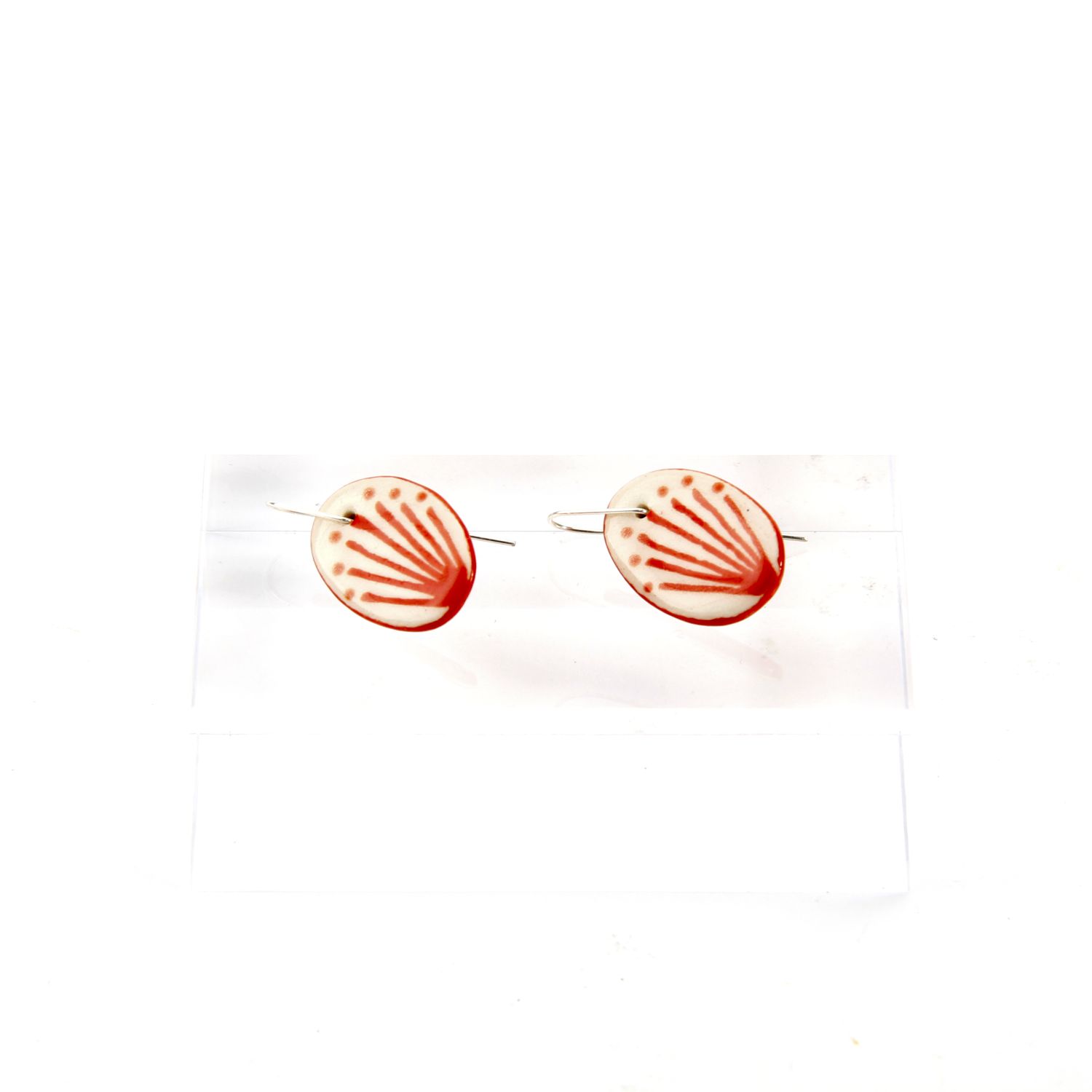 Here and Here: Small Disc Earrings with Radiating Lines and Dots Product Image 1 of 1