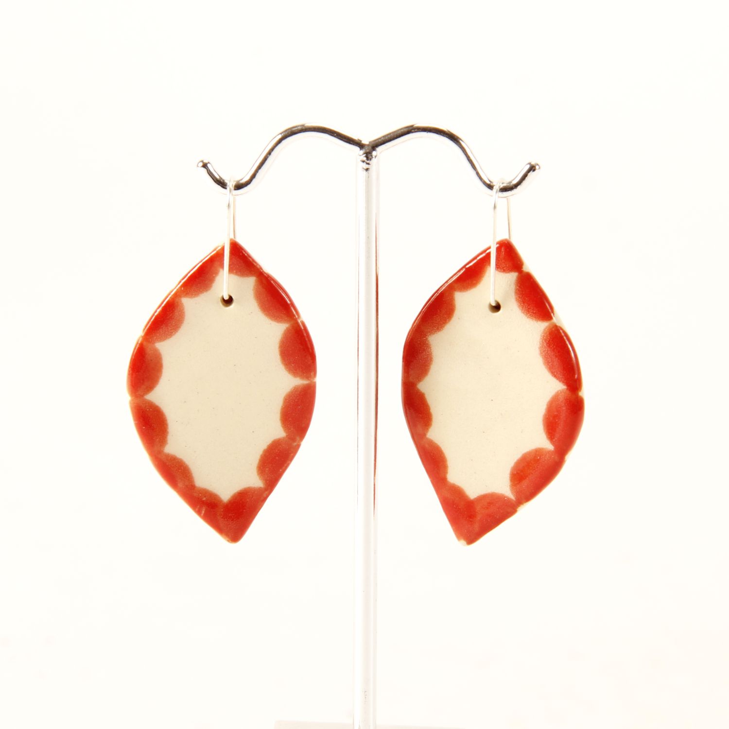 Here and Here: Almond Shaped Earrings with Dots Product Image 1 of 2