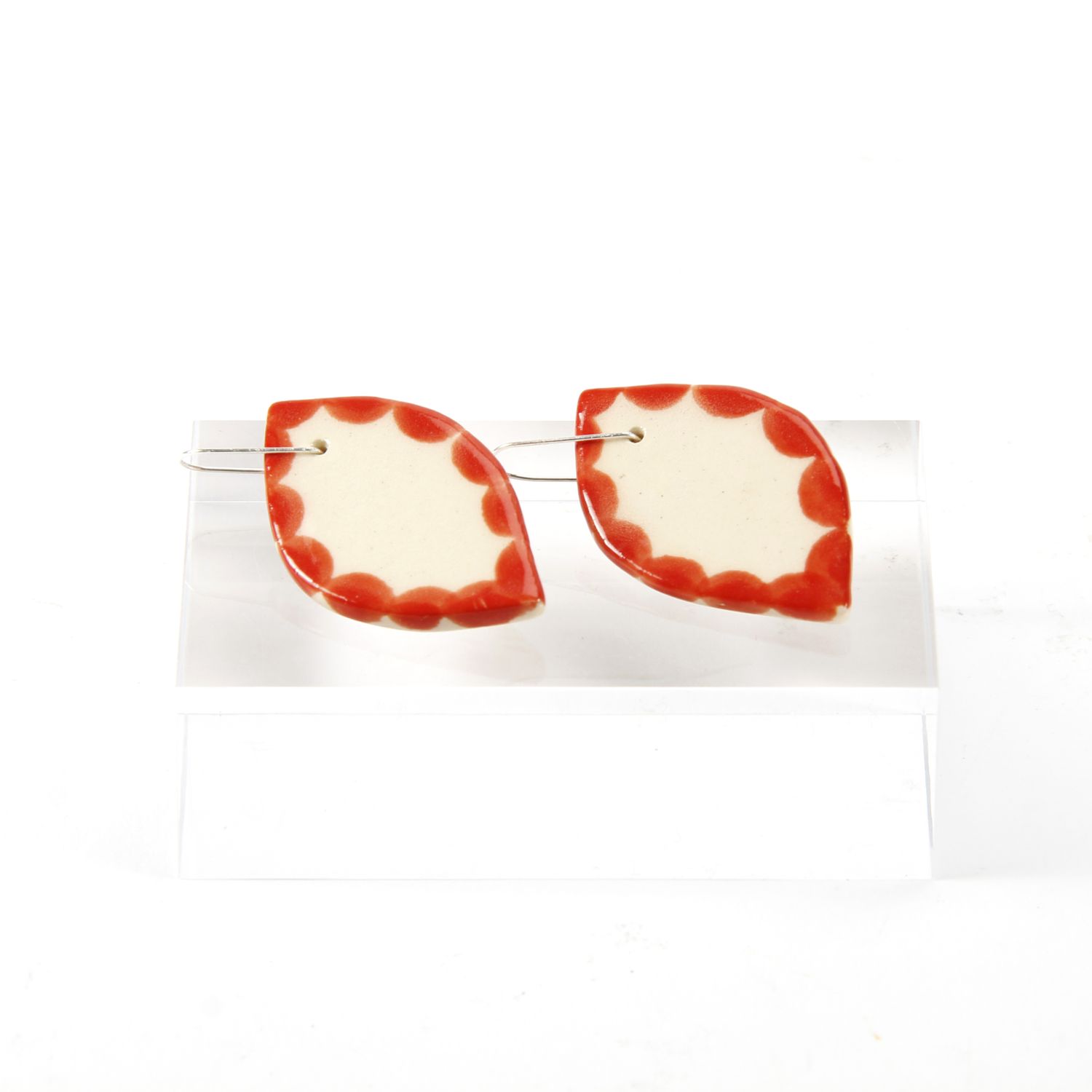 Here and Here: Almond Shaped Earrings with Dots Product Image 2 of 2
