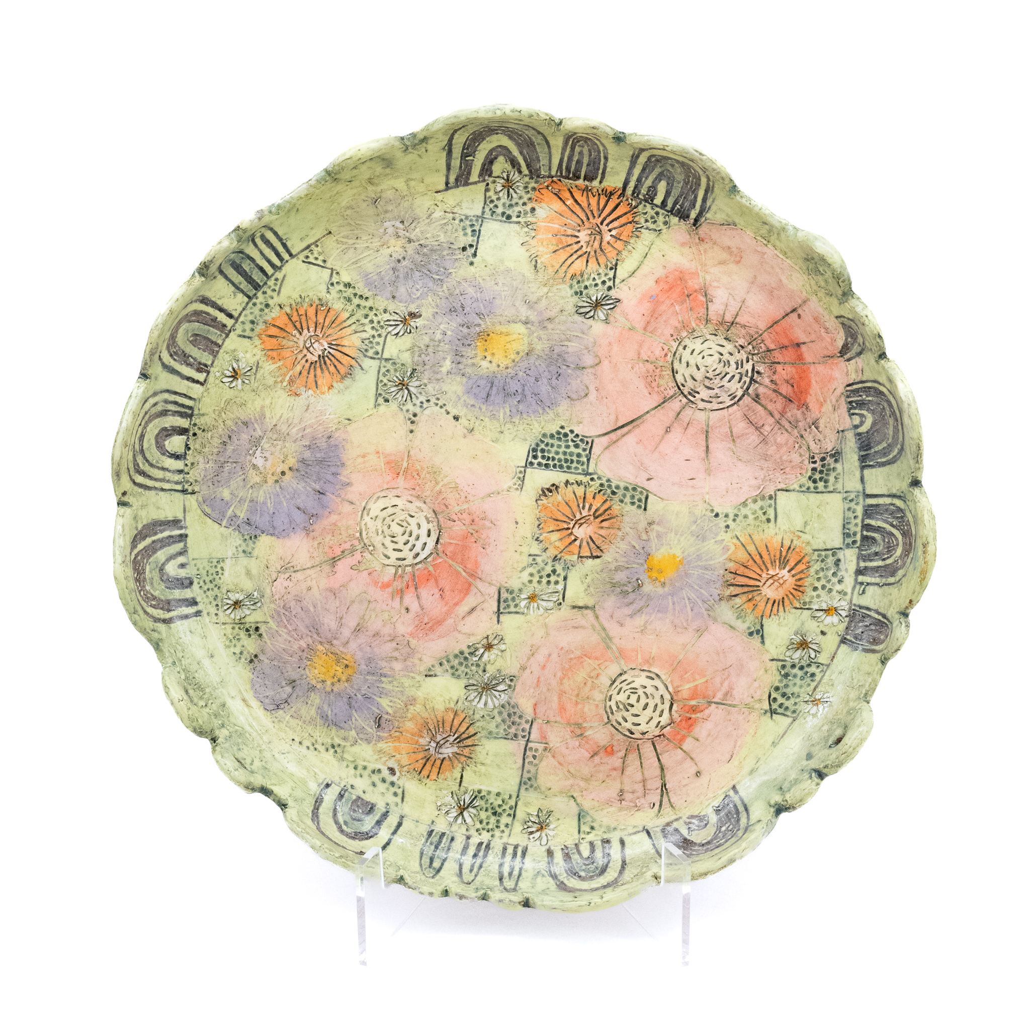 Eekta Trienekens: Green Painted Platter Product Image 1 of 3