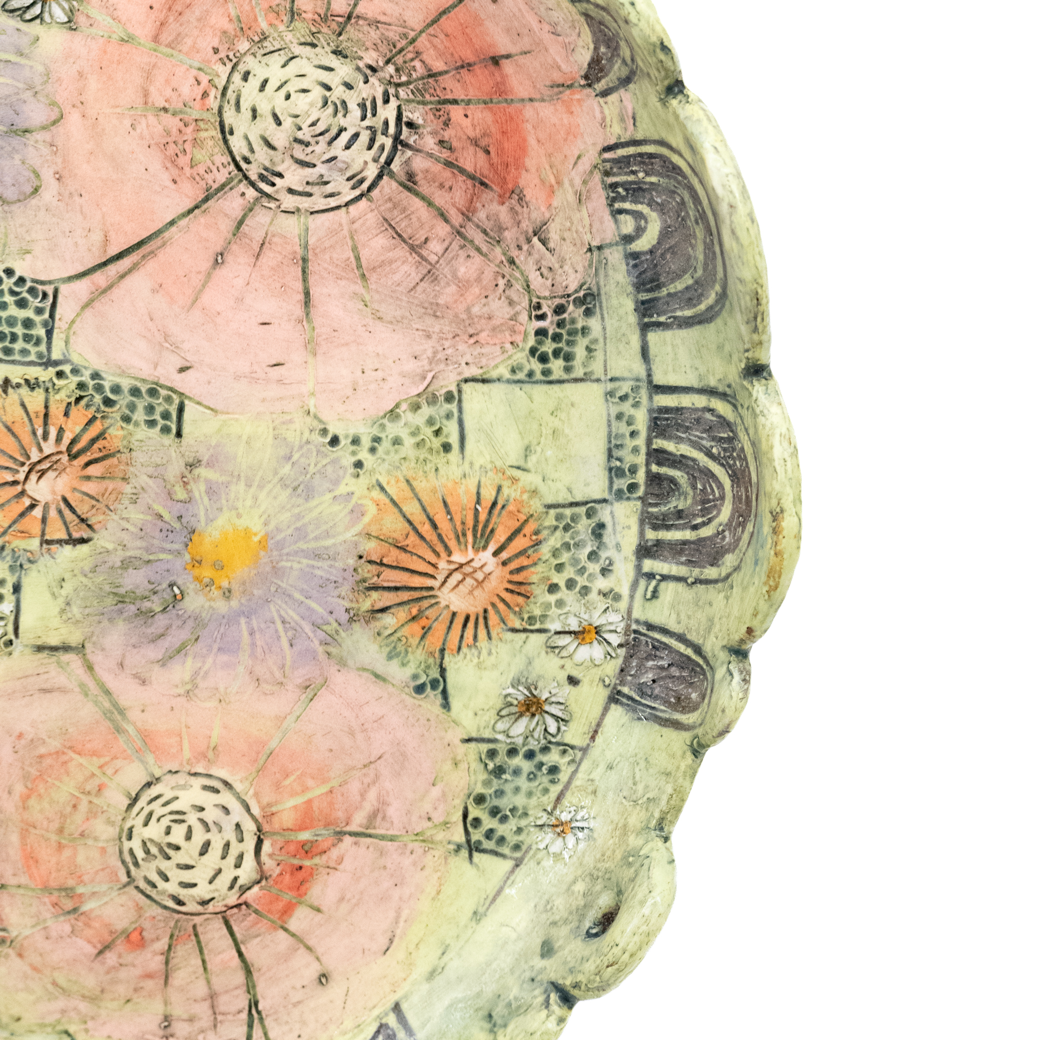Eekta Trienekens: Green Painted Platter Product Image 2 of 3
