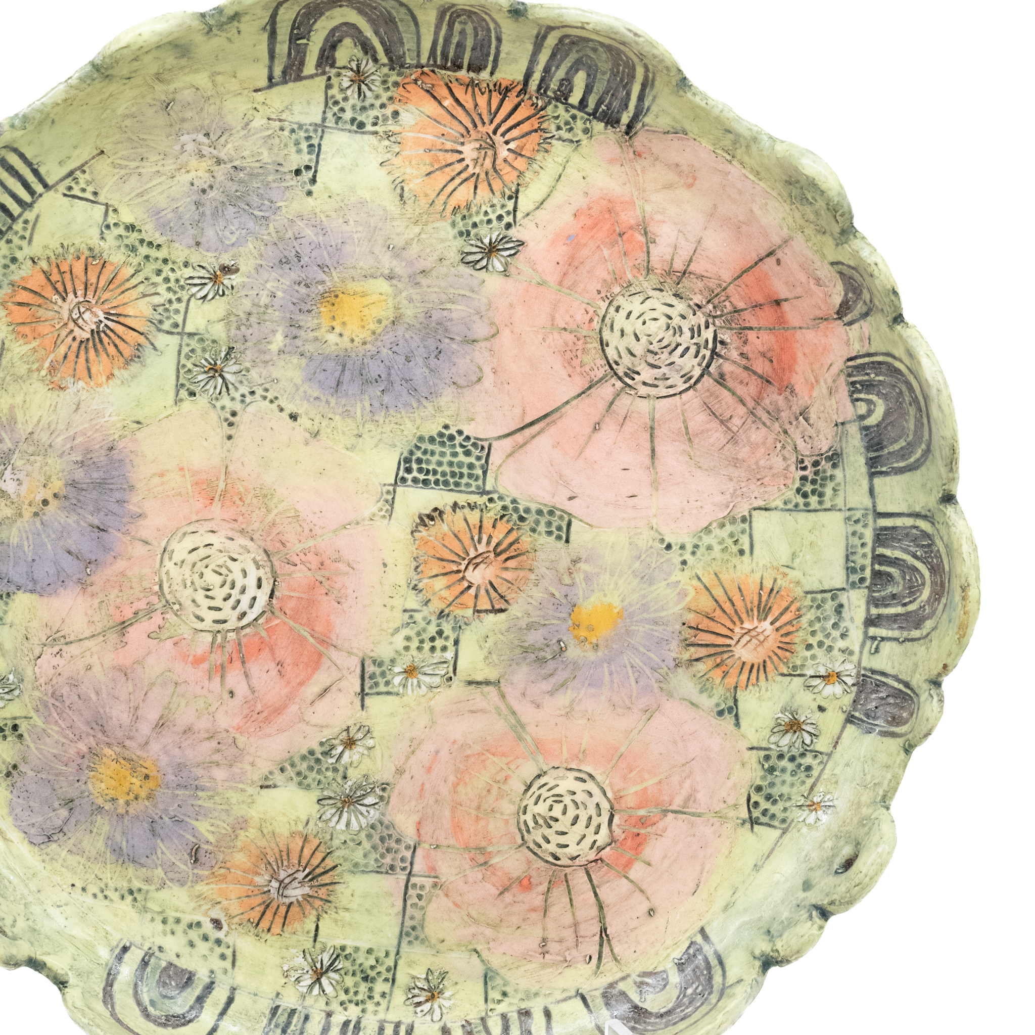 Eekta Trienekens: Green Painted Platter Product Image 3 of 3