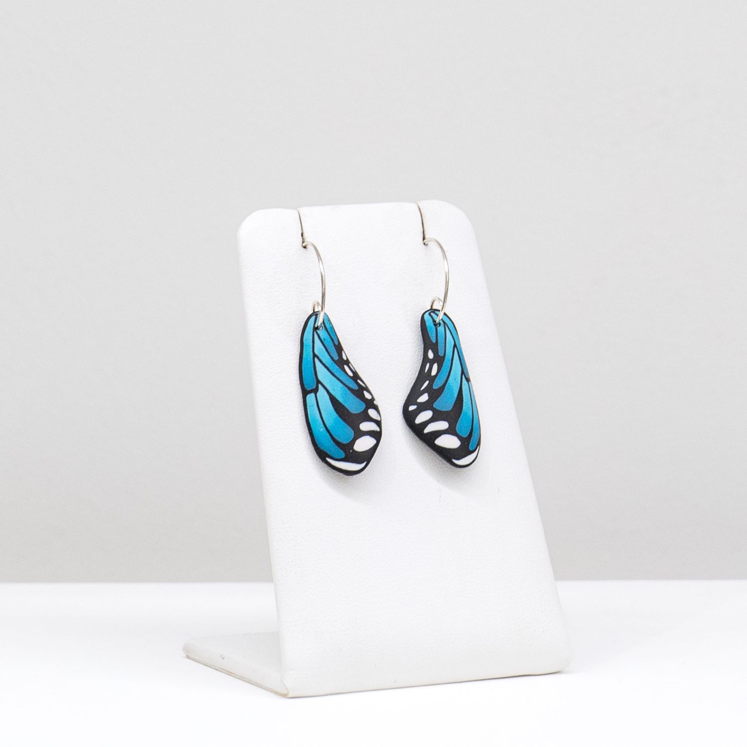 Wanda Shum: Small Aqua Butterfly Wing Earrings Product Image 1 of 2