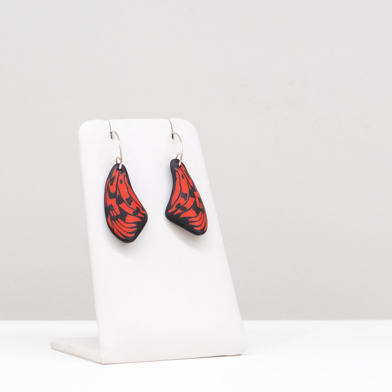 Wanda Shum: Small Red Butterfly Wing Earrings Product Image 2 of 2