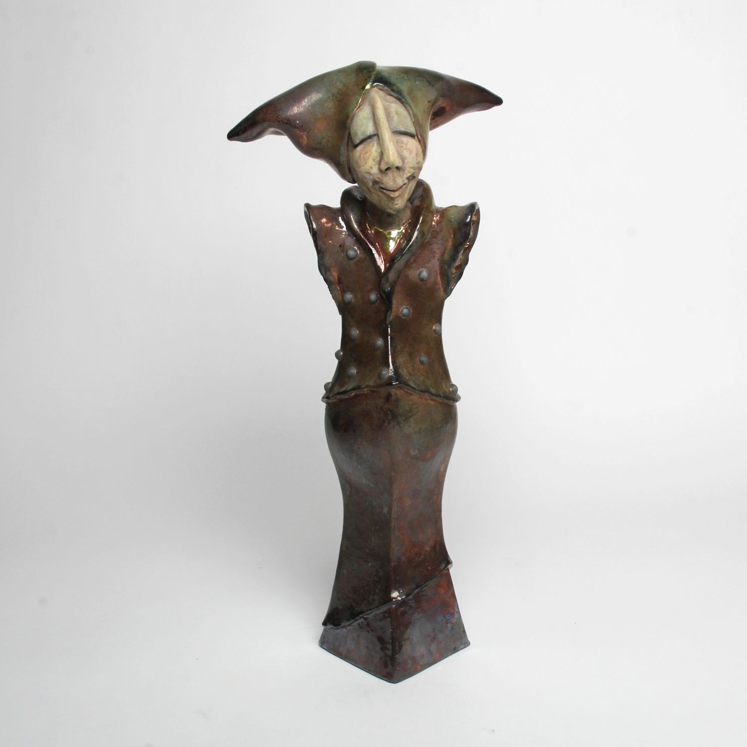 Zsuzsa Monostory: Tall Jester Figure Product Image 1 of 4