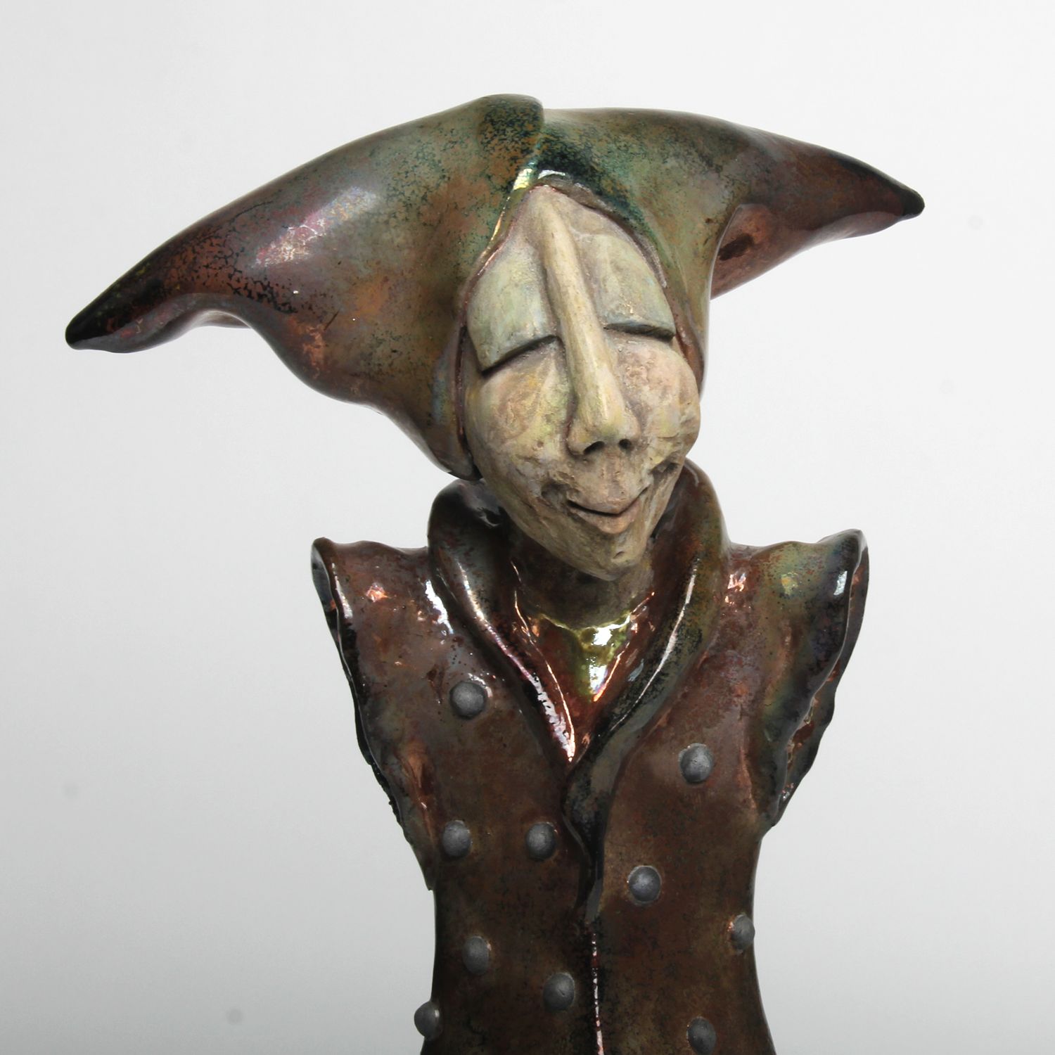 Zsuzsa Monostory: Tall Jester Figure Product Image 4 of 4