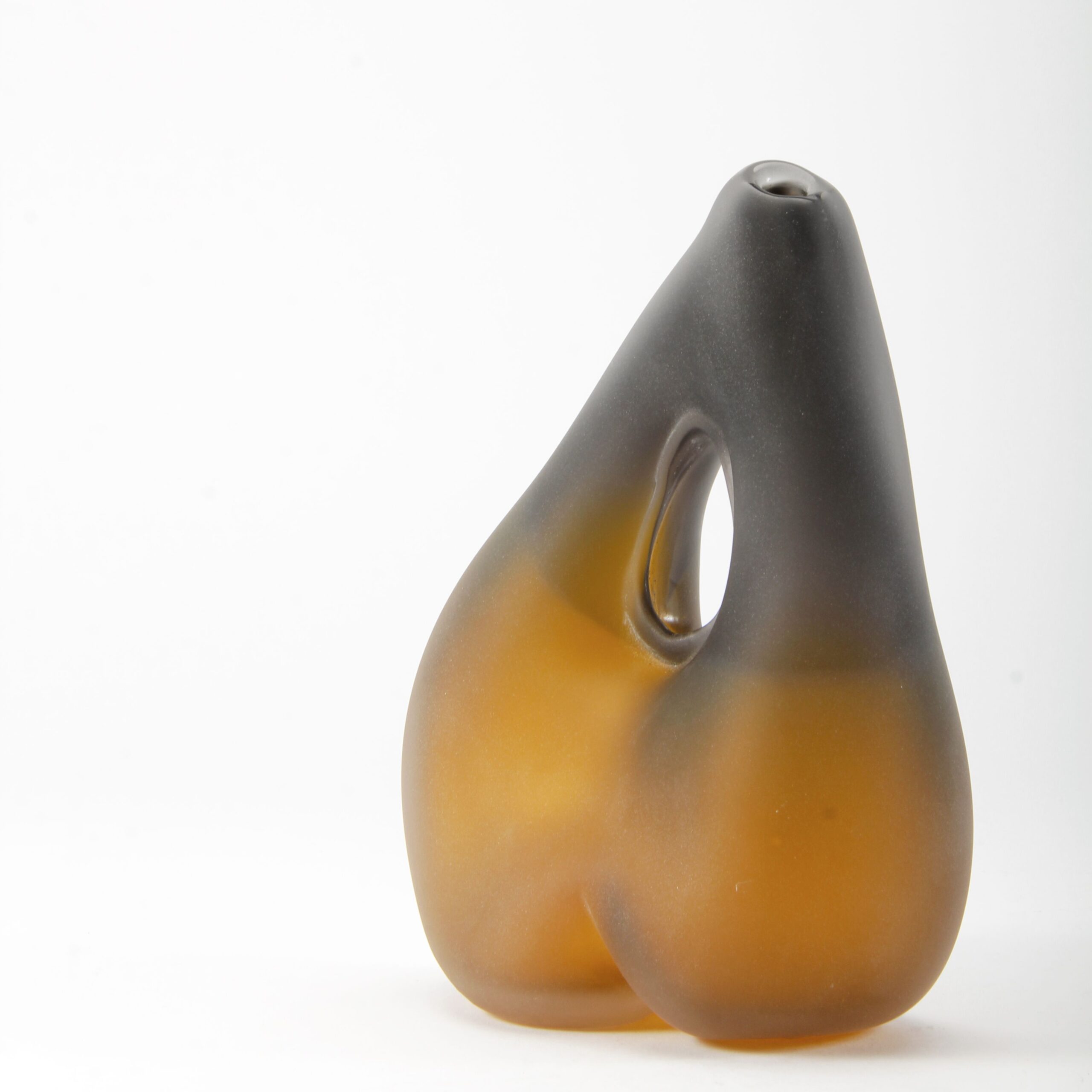 Nadira Narine: droplet vase- heart shape, brown and black Product Image 1 of 3
