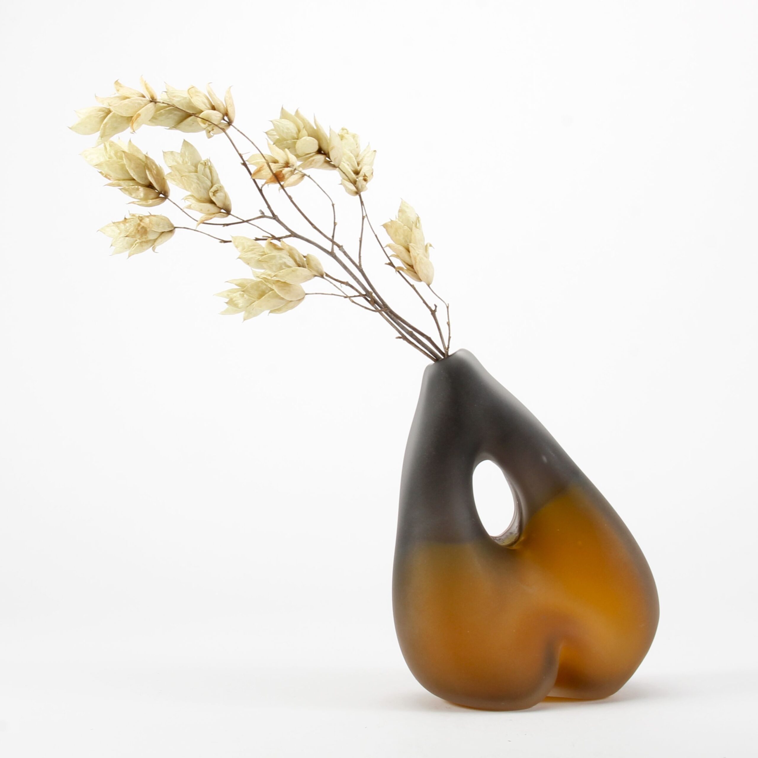 Nadira Narine: droplet vase- heart shape, brown and black Product Image 3 of 3