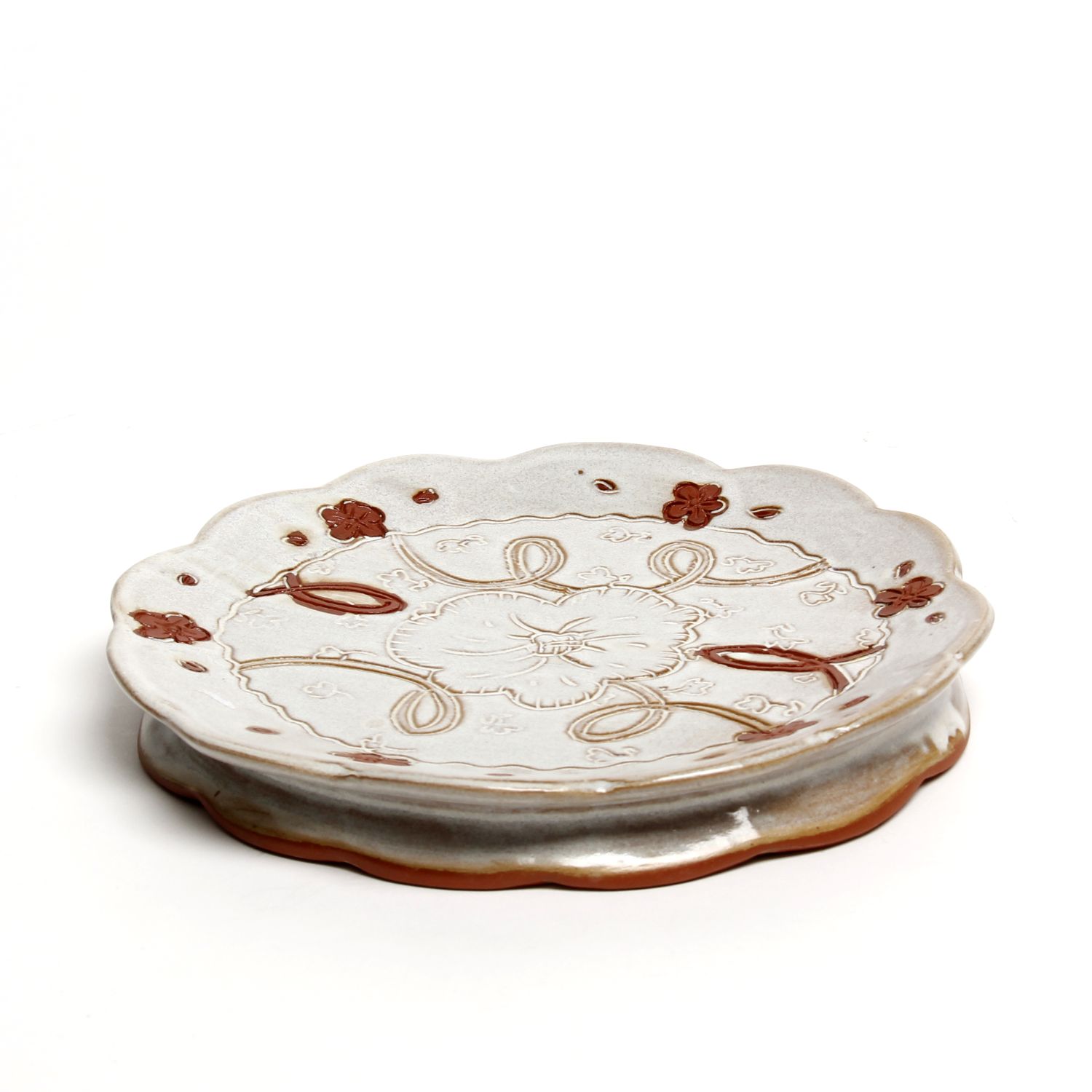 Zoe Pinnell: Small White Plate With Floral Centre Product Image 3 of 4