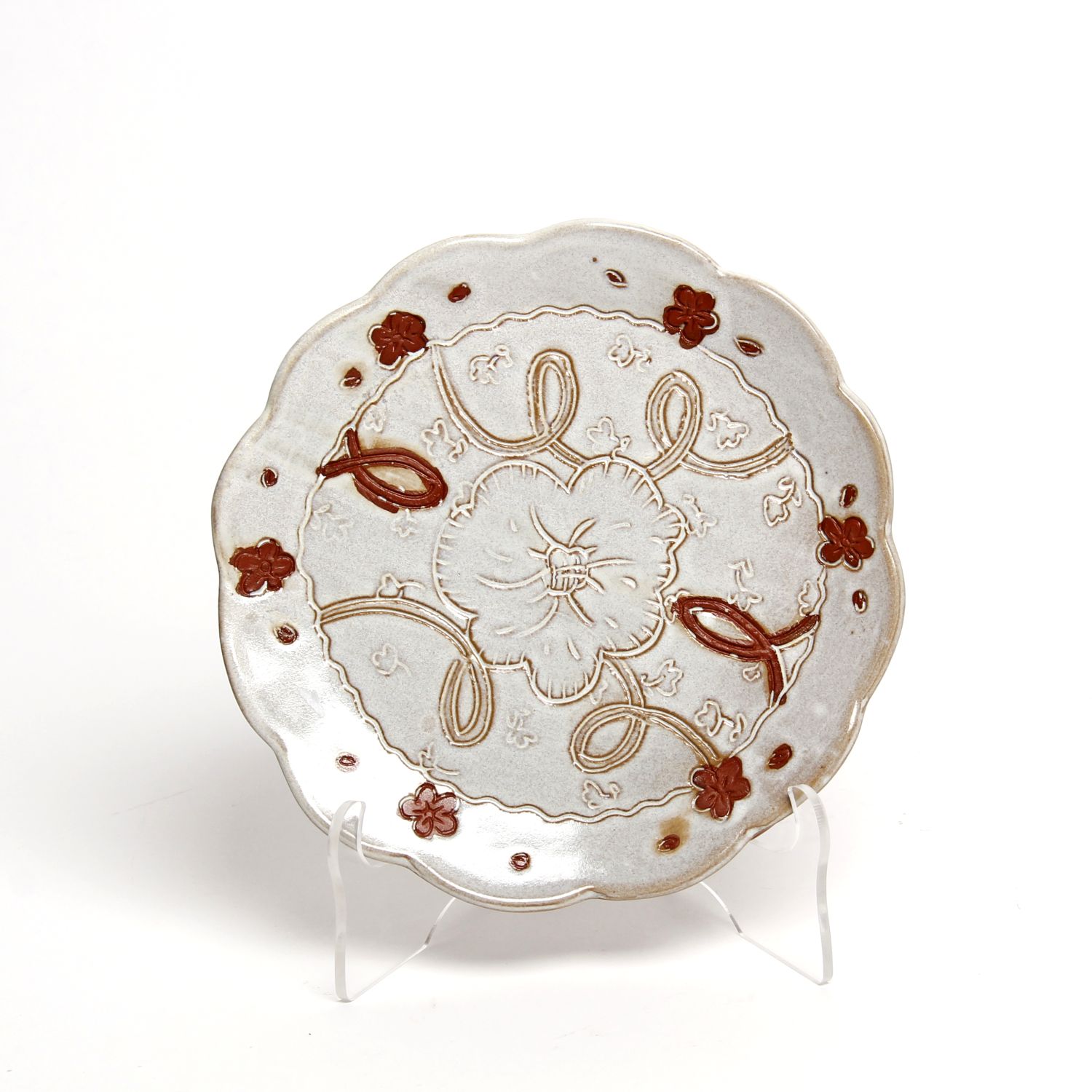 Zoe Pinnell: Small White Plate With Floral Centre Product Image 4 of 4