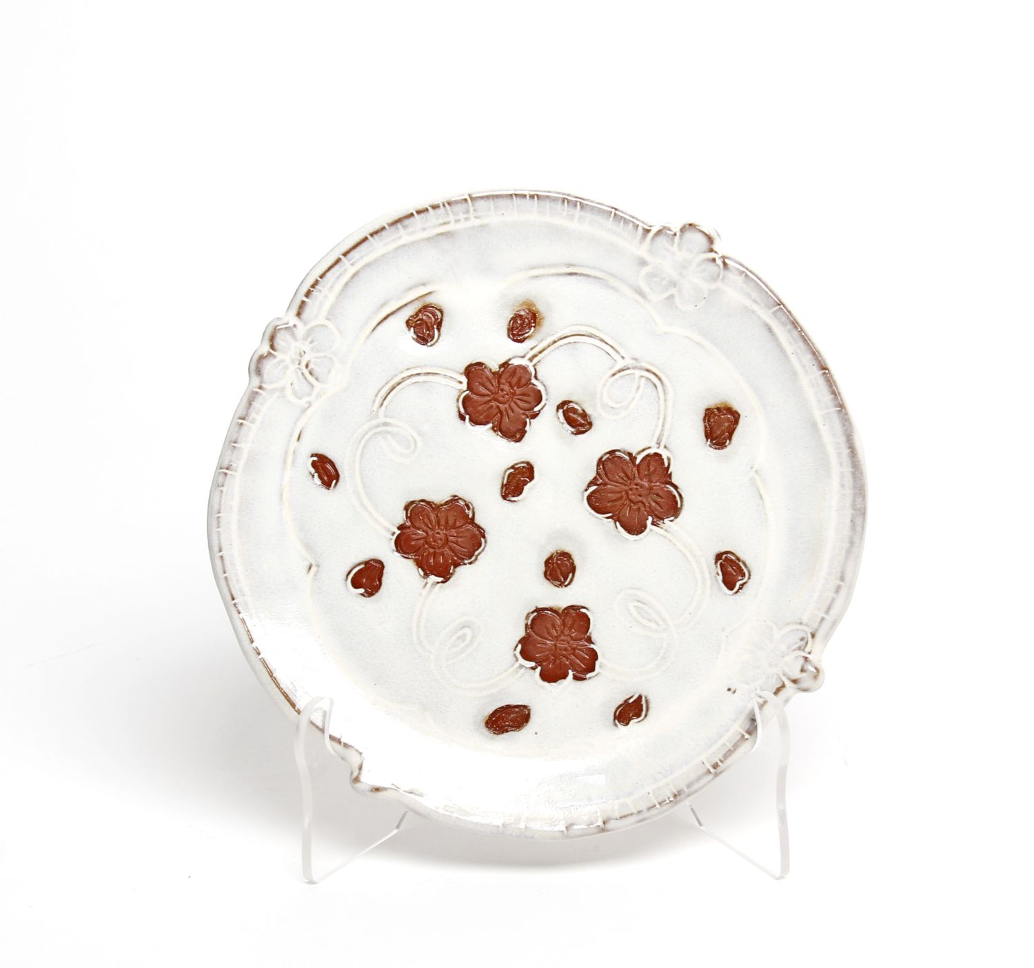 Zoe Pinnell: Small White Floral Plate Product Image 1 of 3
