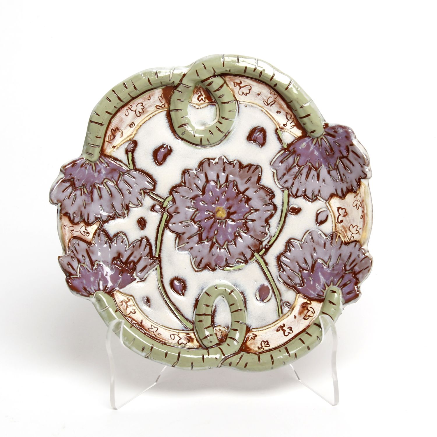 Zoe Pinnell: Purple Flower Plate Product Image 1 of 3