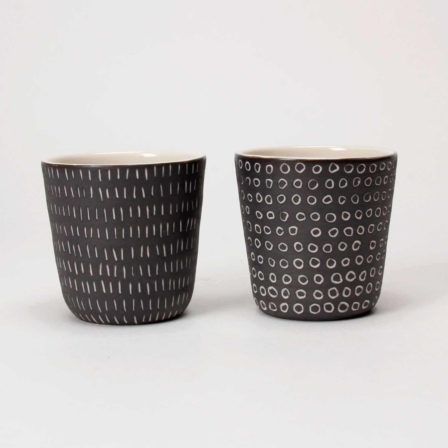 Cuir Ceramics: Black and White Tumbler Product Image 4 of 4