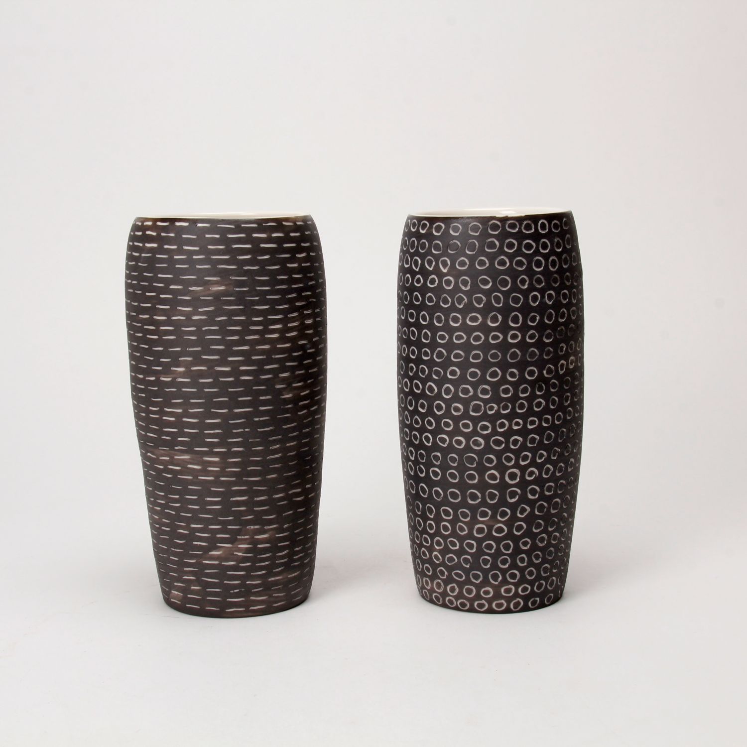Cuir Ceramics: Black and White Vase Product Image 4 of 5