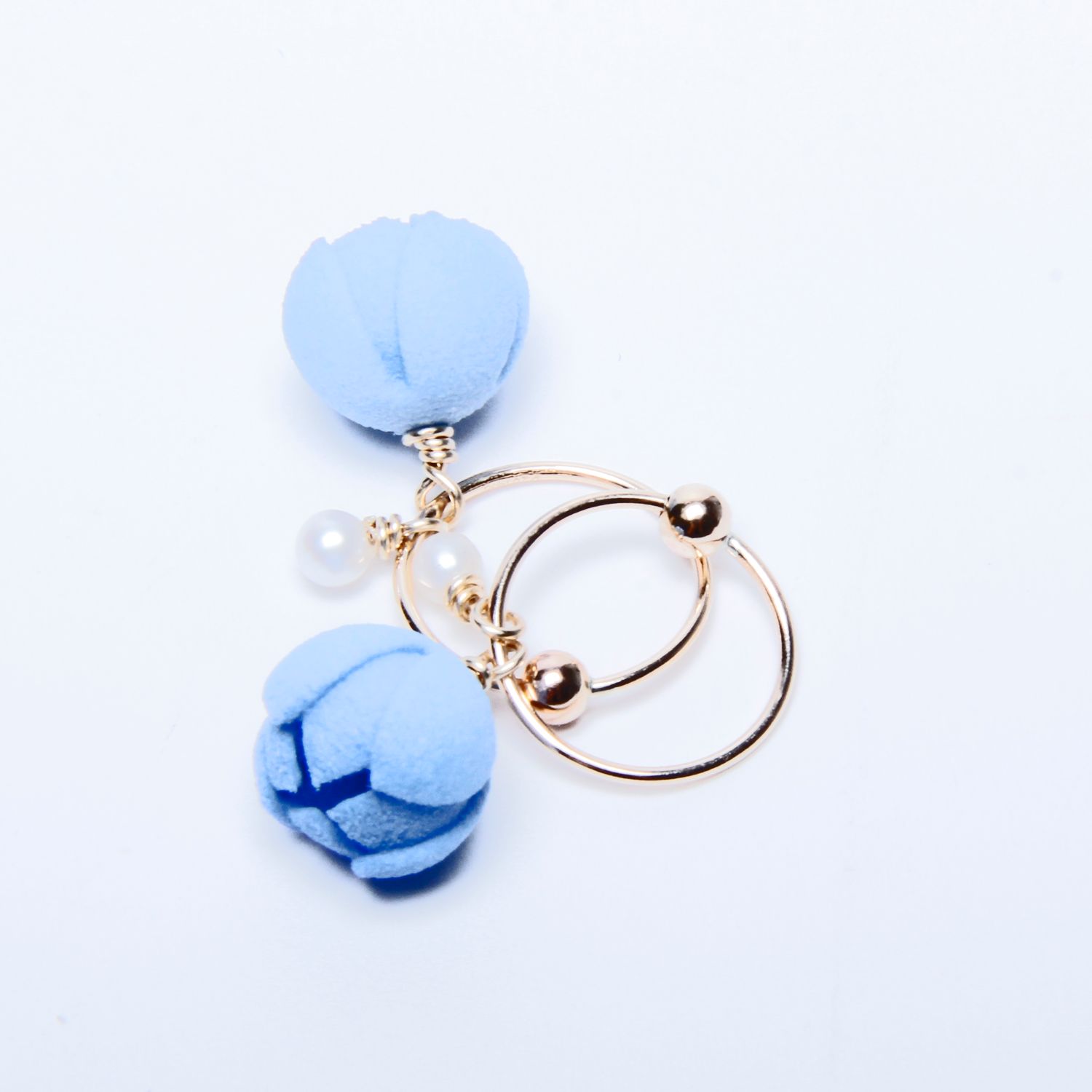 Temino Jewellery: Small Bud Earrings in Blue Product Image 2 of 2