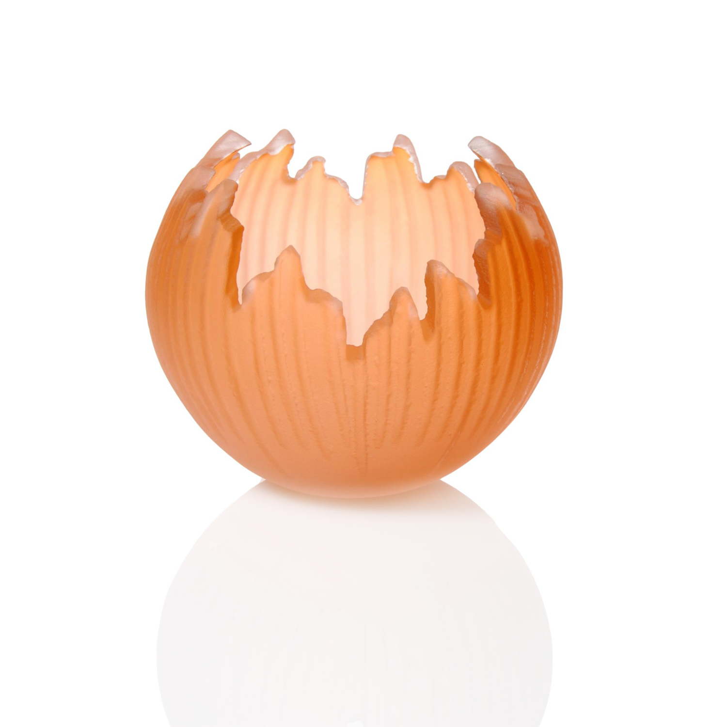 Courtney Downman: Orange Saw Carved Glass Votive Product Image 1 of 1