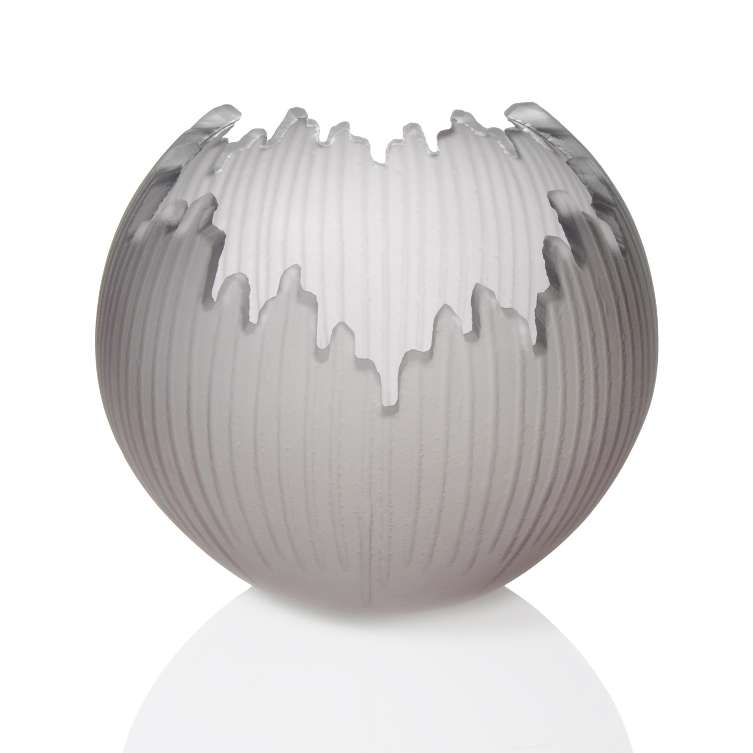 Courtney Downman: Grey Saw Carved Glass Votive Product Image 1 of 1