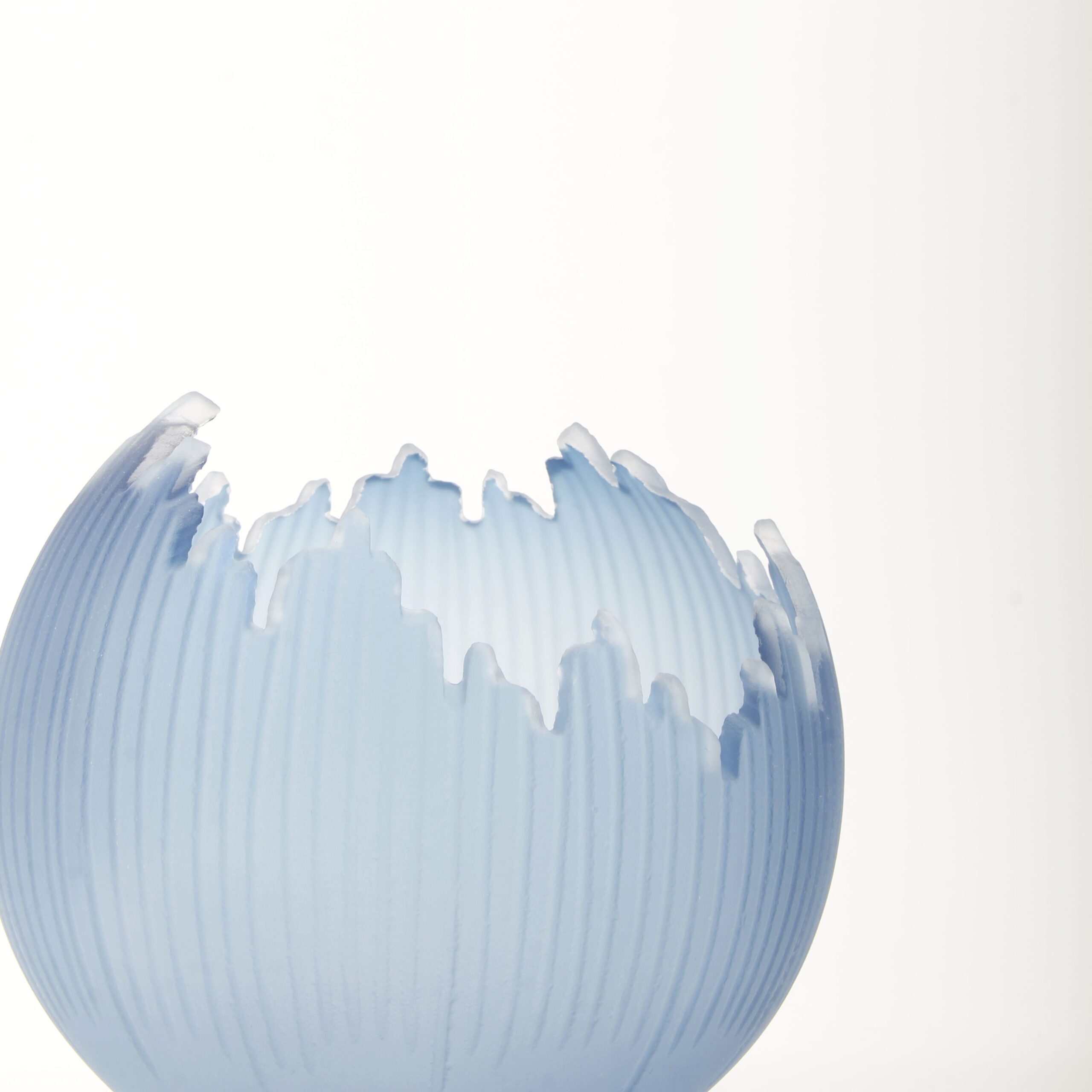 Courtney Downman: Steel Blue Carved Glass Orb Product Image 2 of 2