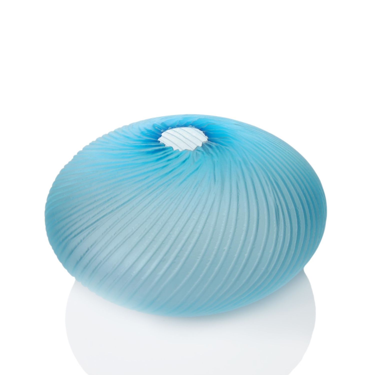Courtney Downman: Aqua Saw Carved Glass Wave Bowl Product Image 1 of 1