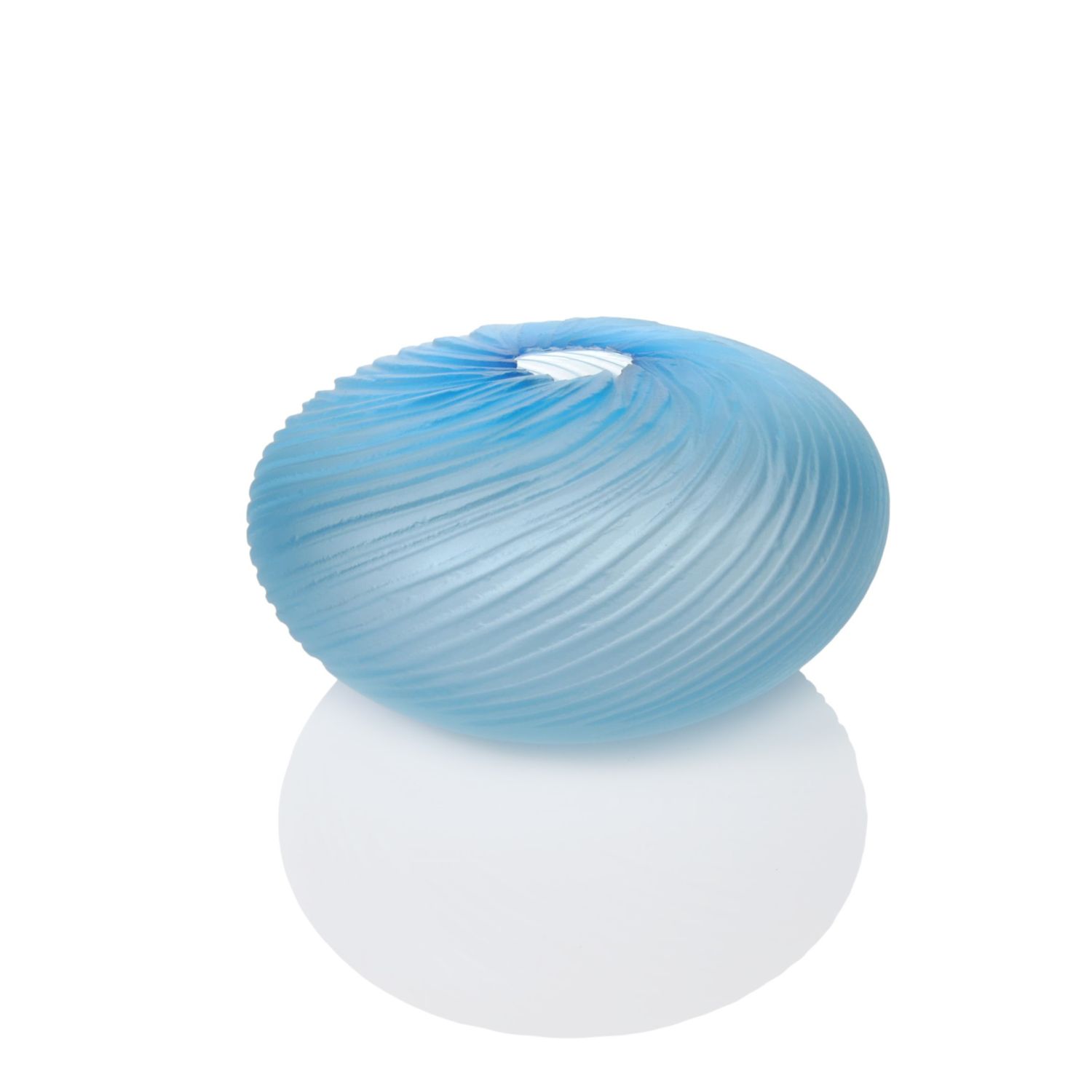 Courtney Downman: Aqua Saw Carved Glass Wave Bowl Product Image 1 of 1