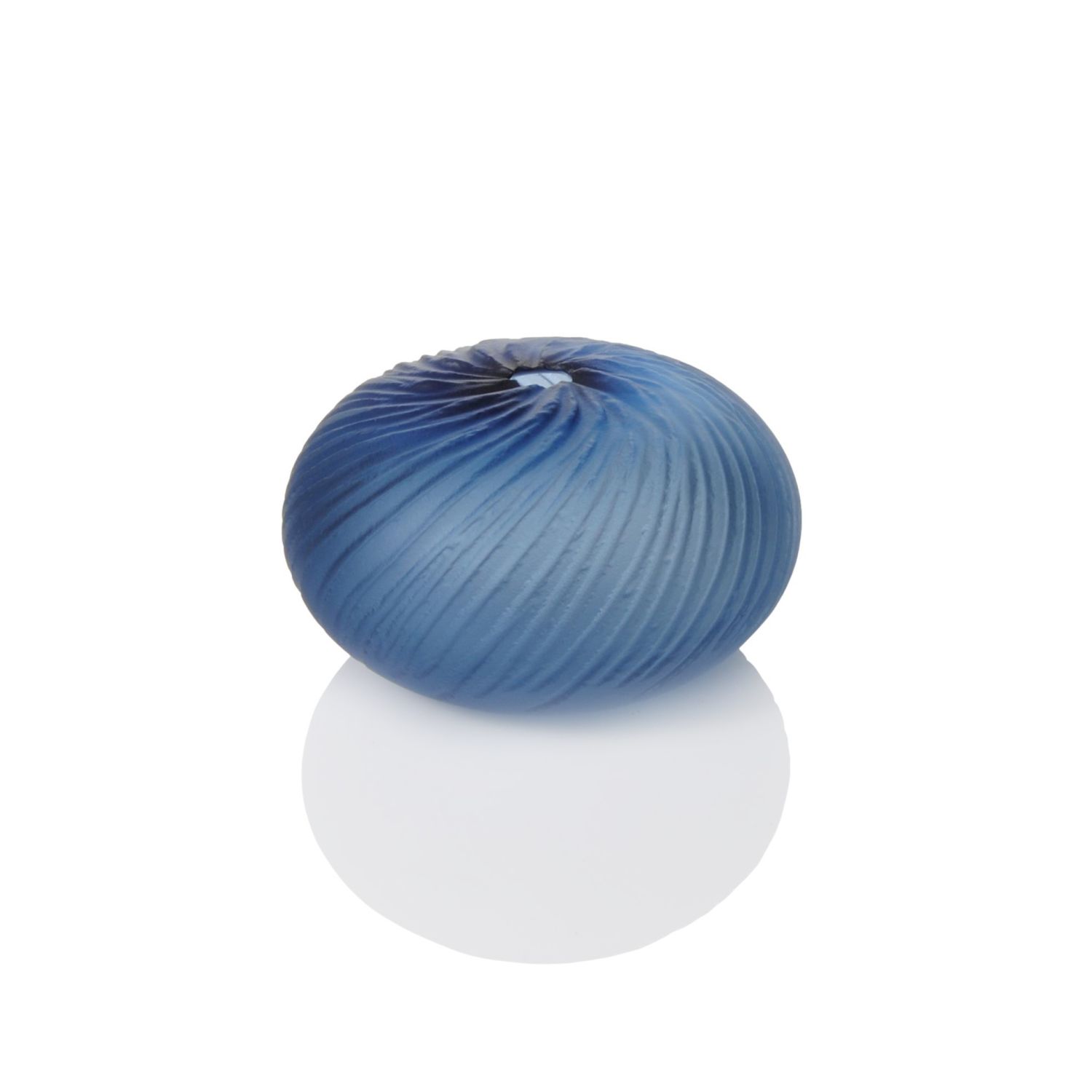 Courtney Downman: Steel Blue Saw Carved Glass Wave Bowl Product Image 1 of 1