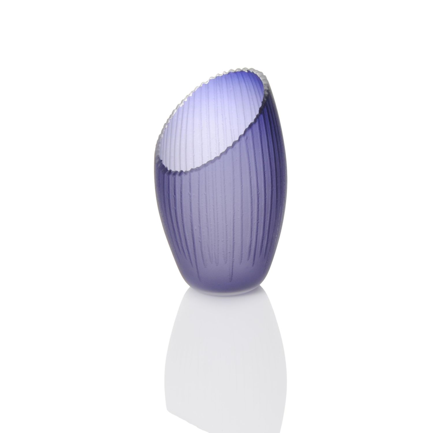 Courtney Downman: Dark Blue Violet Saw Carved Ellipse Vase Product Image 1 of 1