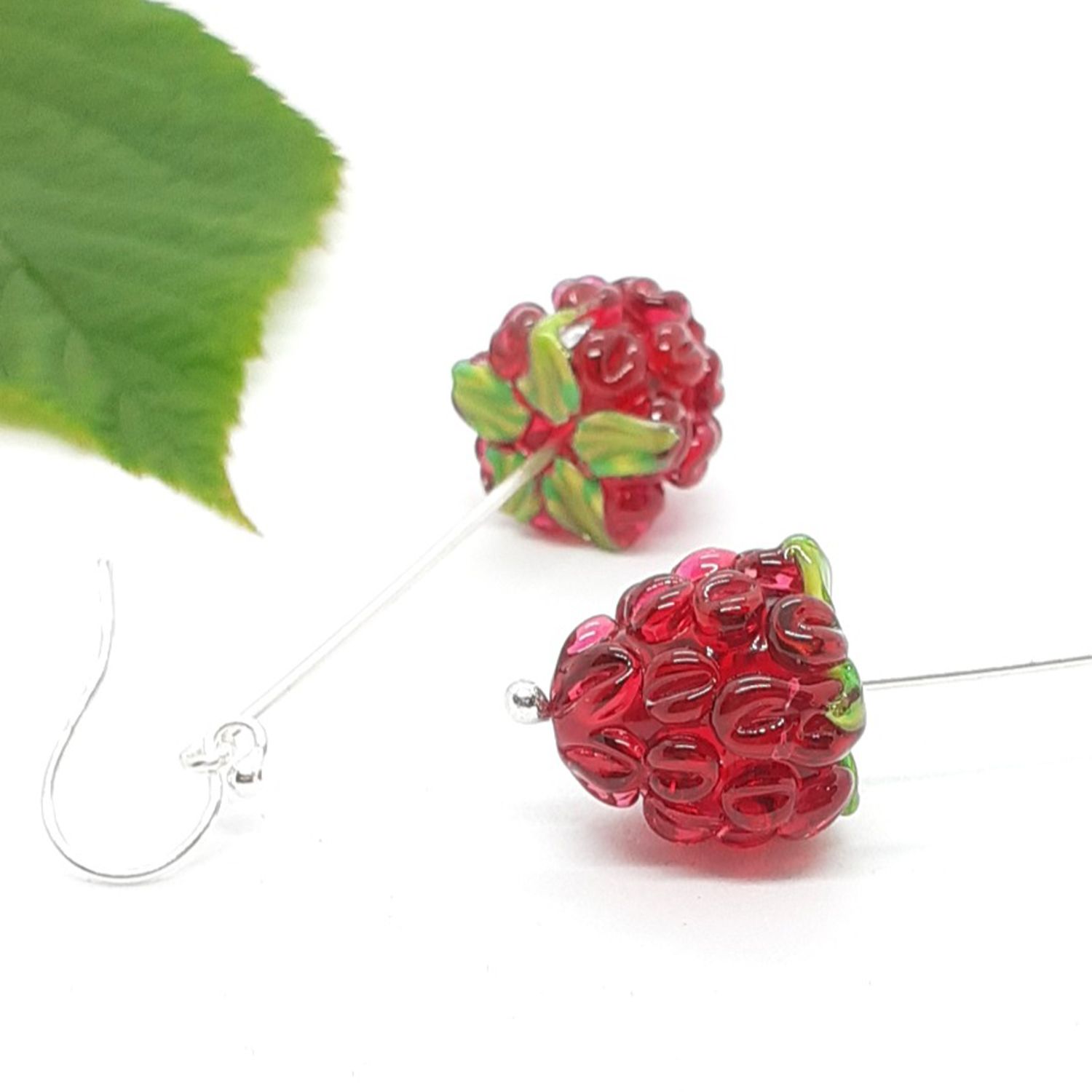 Nadia Tasci: Raspberry Earrings Product Image 2 of 3