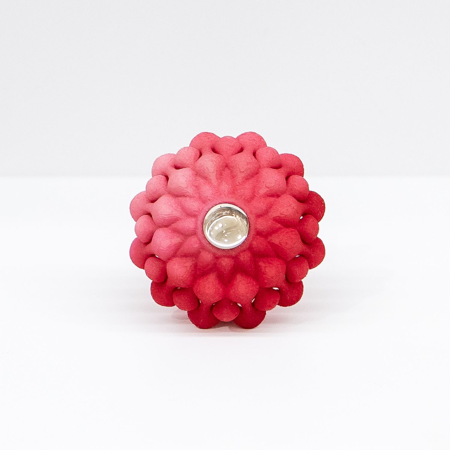 Kormar Jewellery: Red Round Ring with Vintage Glass Product Image 1 of 2