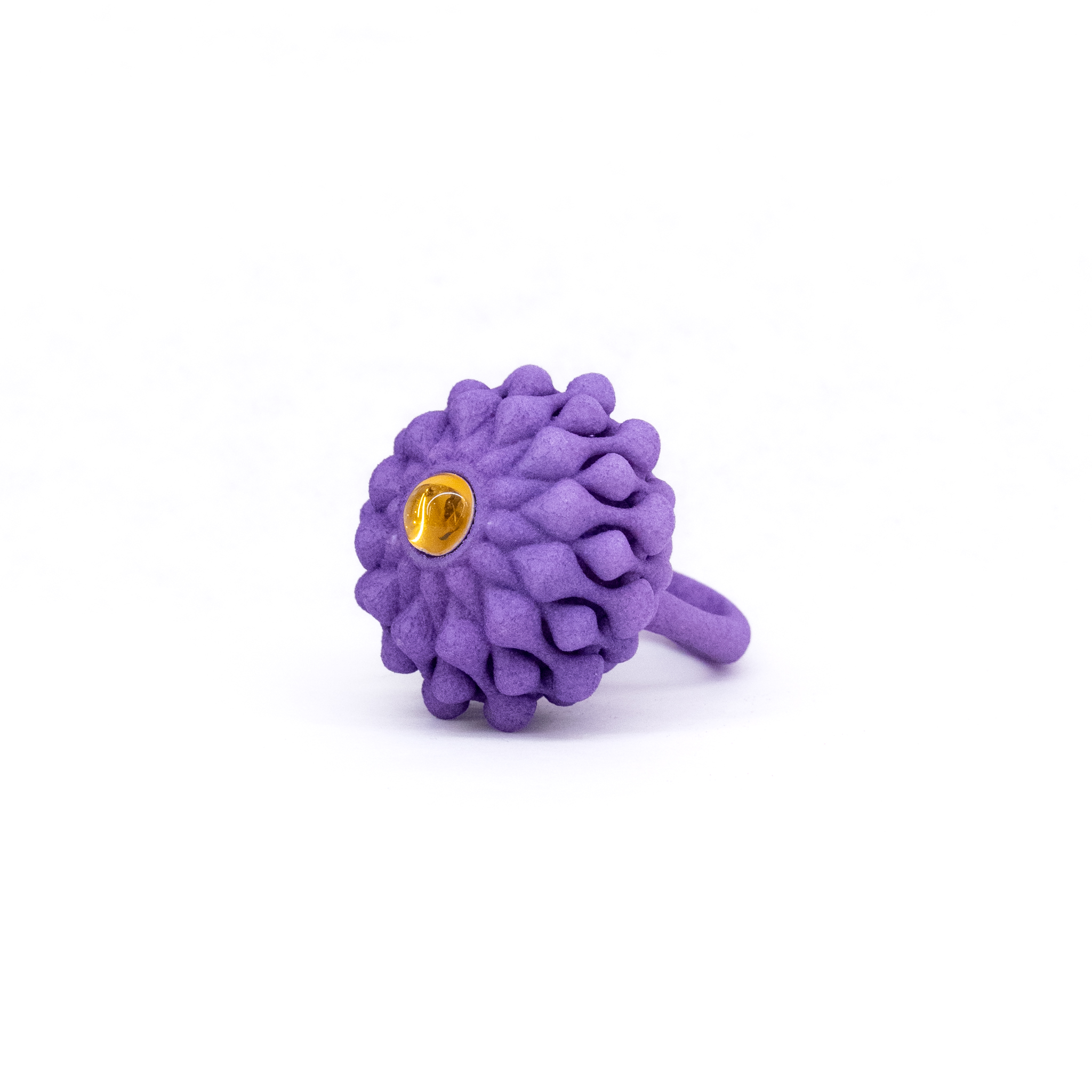 Kormar Jewellery: Purple Ring with Yellow Glass Product Image 1 of 2