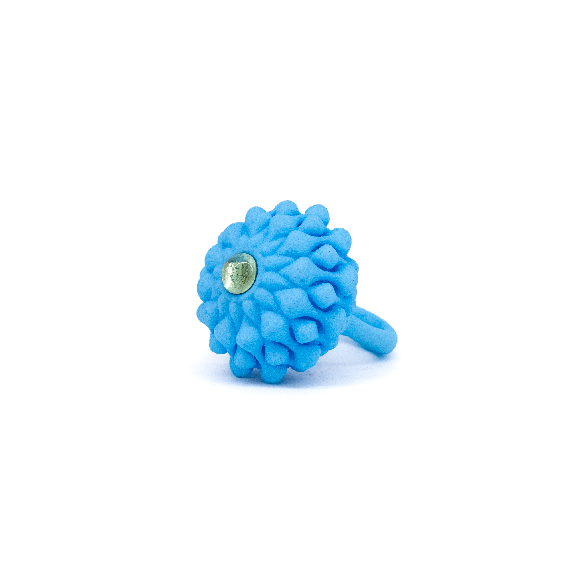 Kormar Jewellery: Blue Ring with Lime Glass Product Image 1 of 2