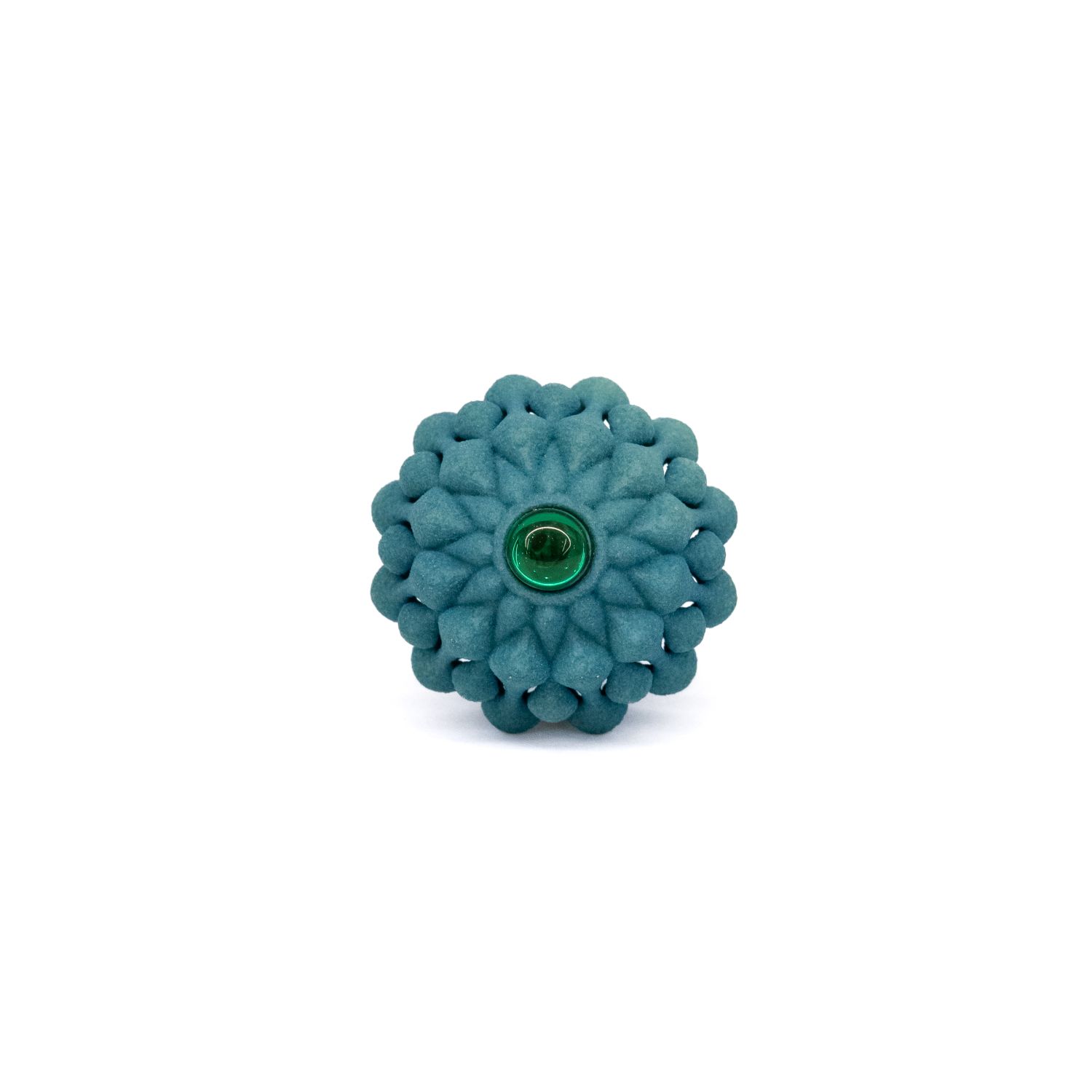 Kormar Jewellery: Blue-Green Ring with Green Glass Product Image 2 of 2