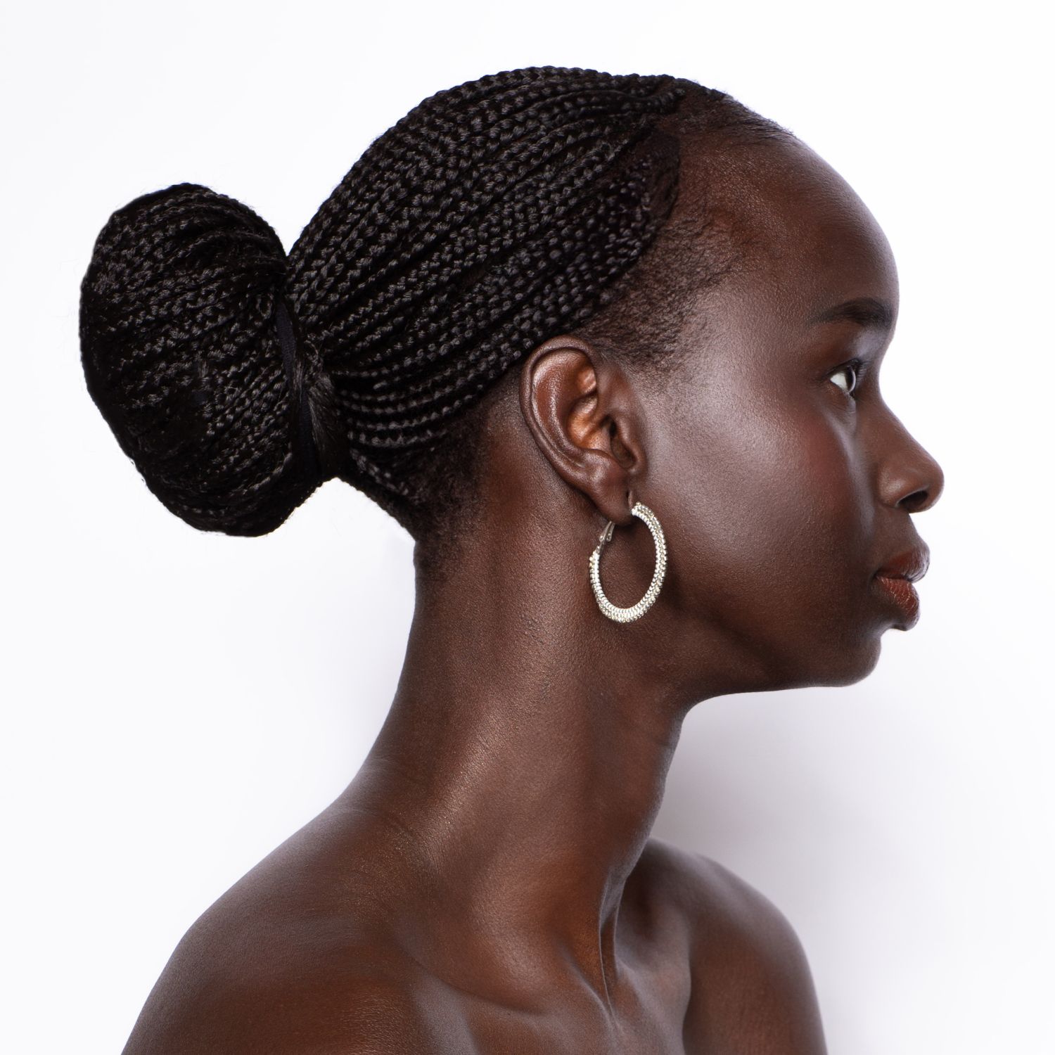 Lesley Hampton: Medium Beaded Earrings – Silver Product Image 1 of 2
