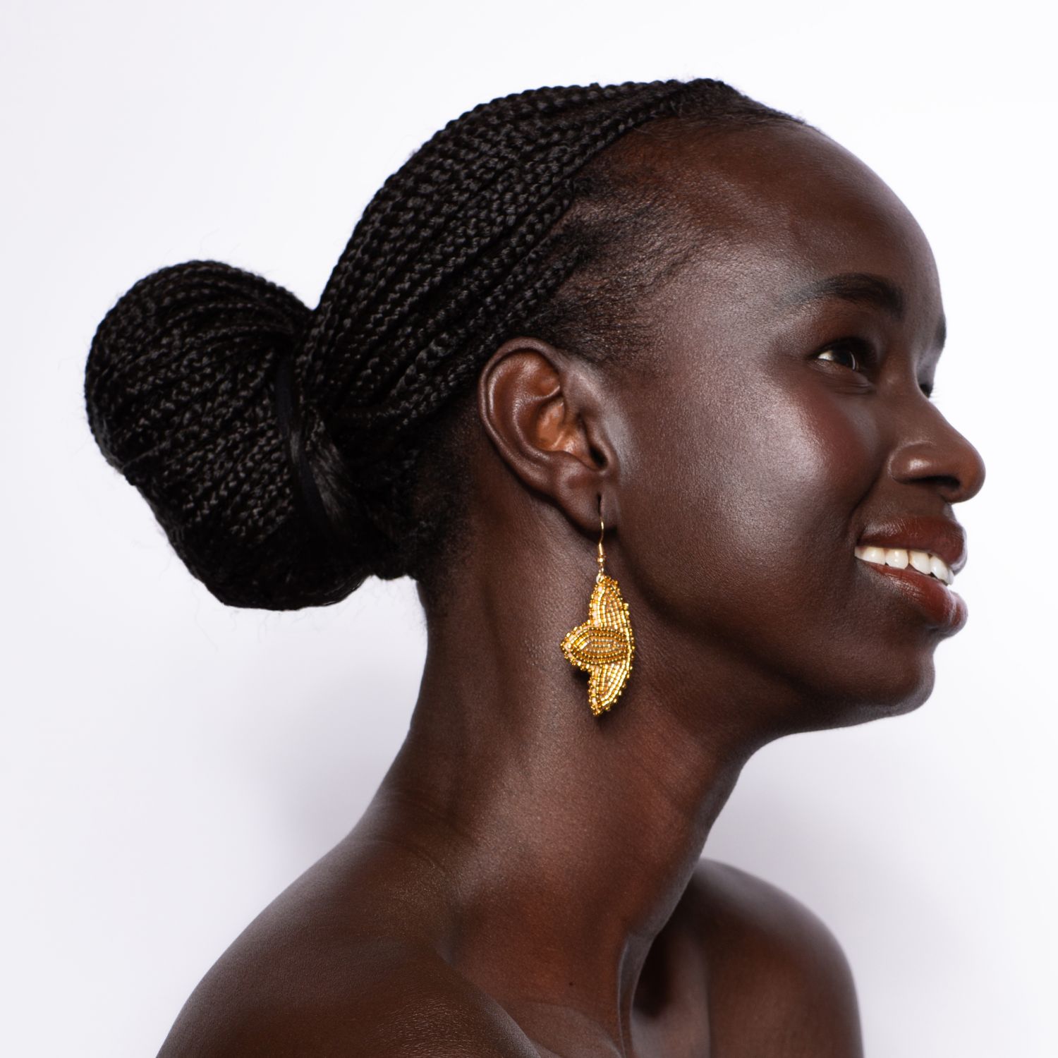Lesley Hampton: Petal Beaded Earrings – Gold Product Image 1 of 2