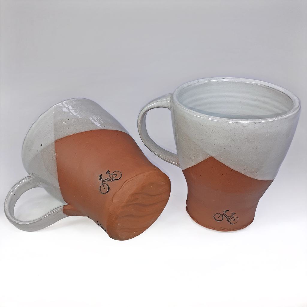 Mary McKenzie: Bicycle Large Mug – Terracotta and White Product Image 1 of 1