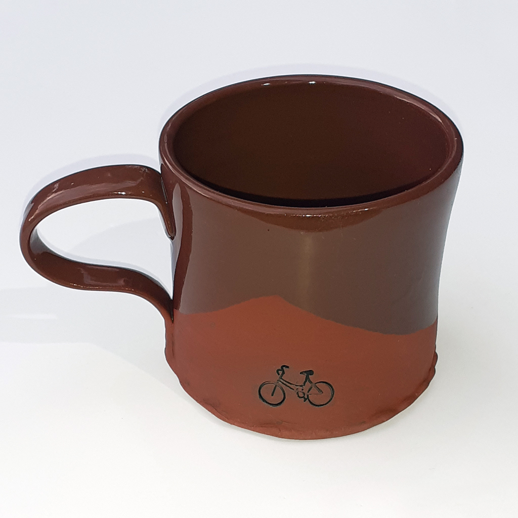 Mary McKenzie: Bicycle 8oz Mug – Terracotta and Brown Product Image 1 of 1