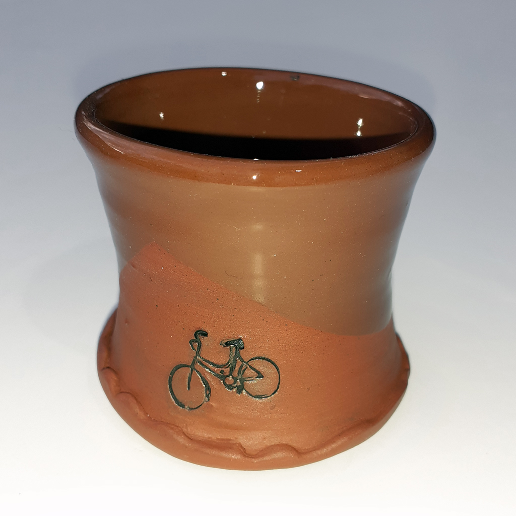 Mary McKenzie: Bicycle 2oz Shot Glass – Terracotta and Brown Product Image 1 of 1