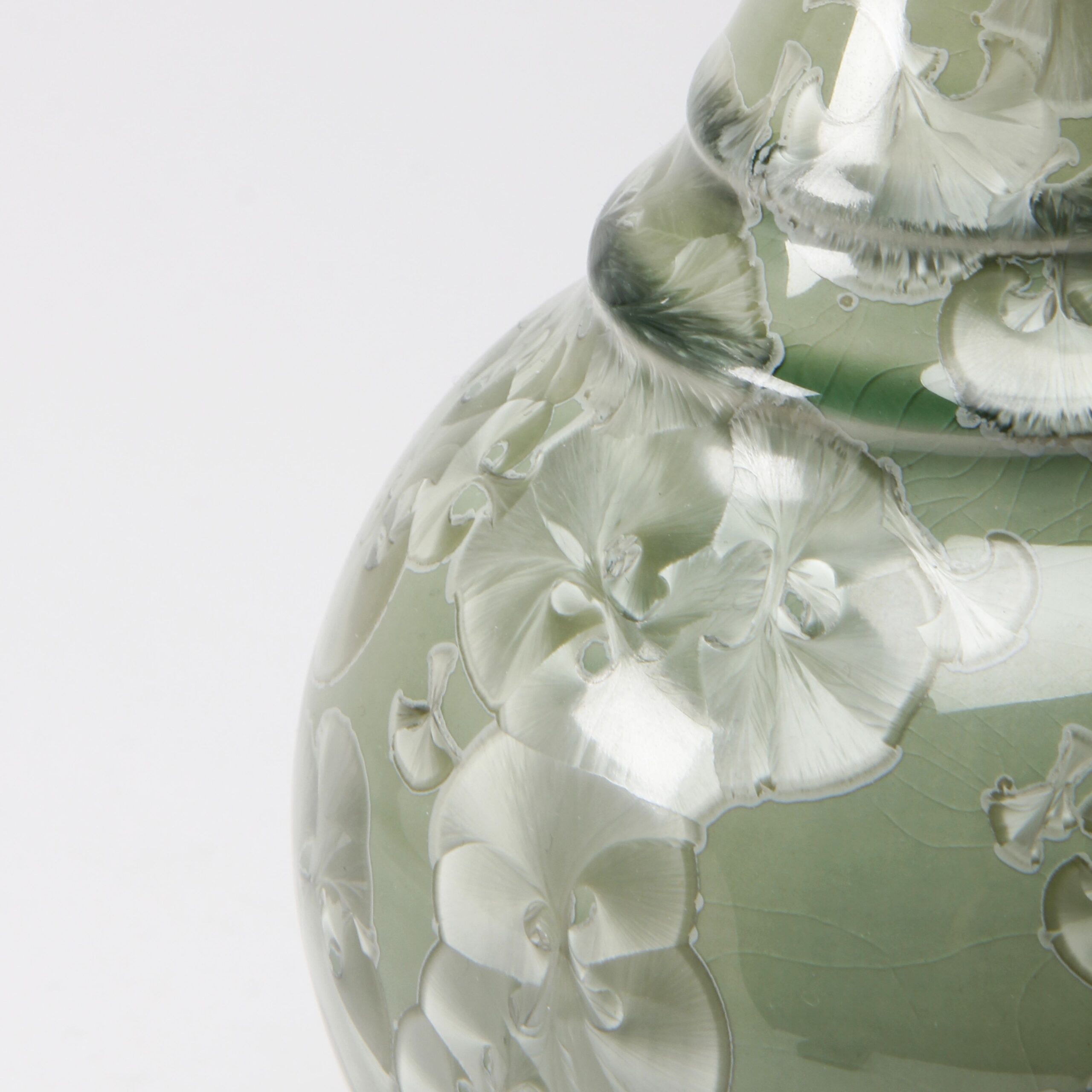 Yumiko Katsuya: Gold on Green Long Neck Vase Product Image 3 of 4
