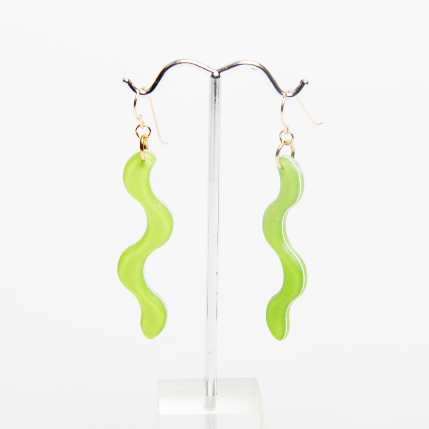 Dconstruct: Chartreuse Squiggle Earrings Product Image 1 of 1
