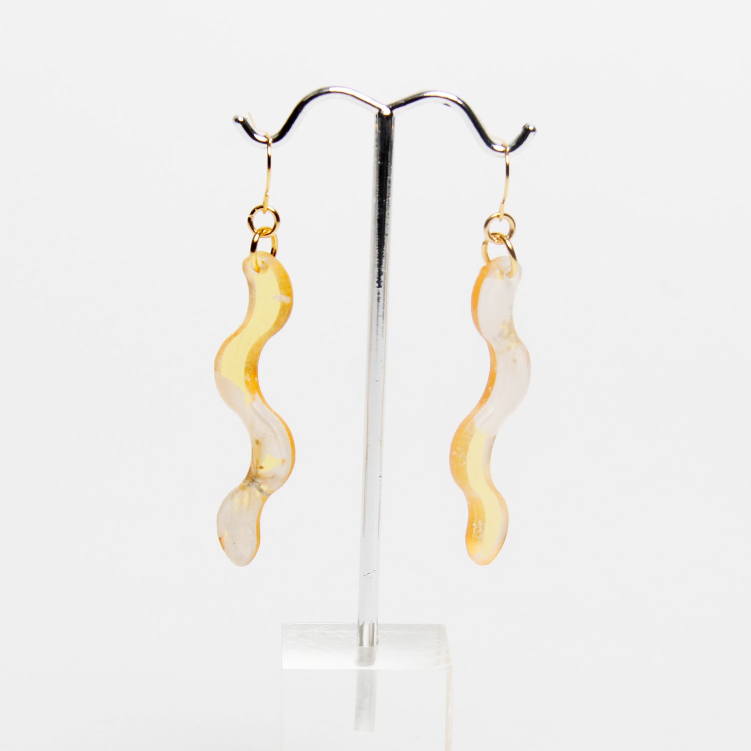 Dconstruct: Short Yellow Squiggle Earrings Product Image 1 of 1